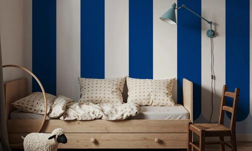 Scalloped Circus Stripes, Blueberry