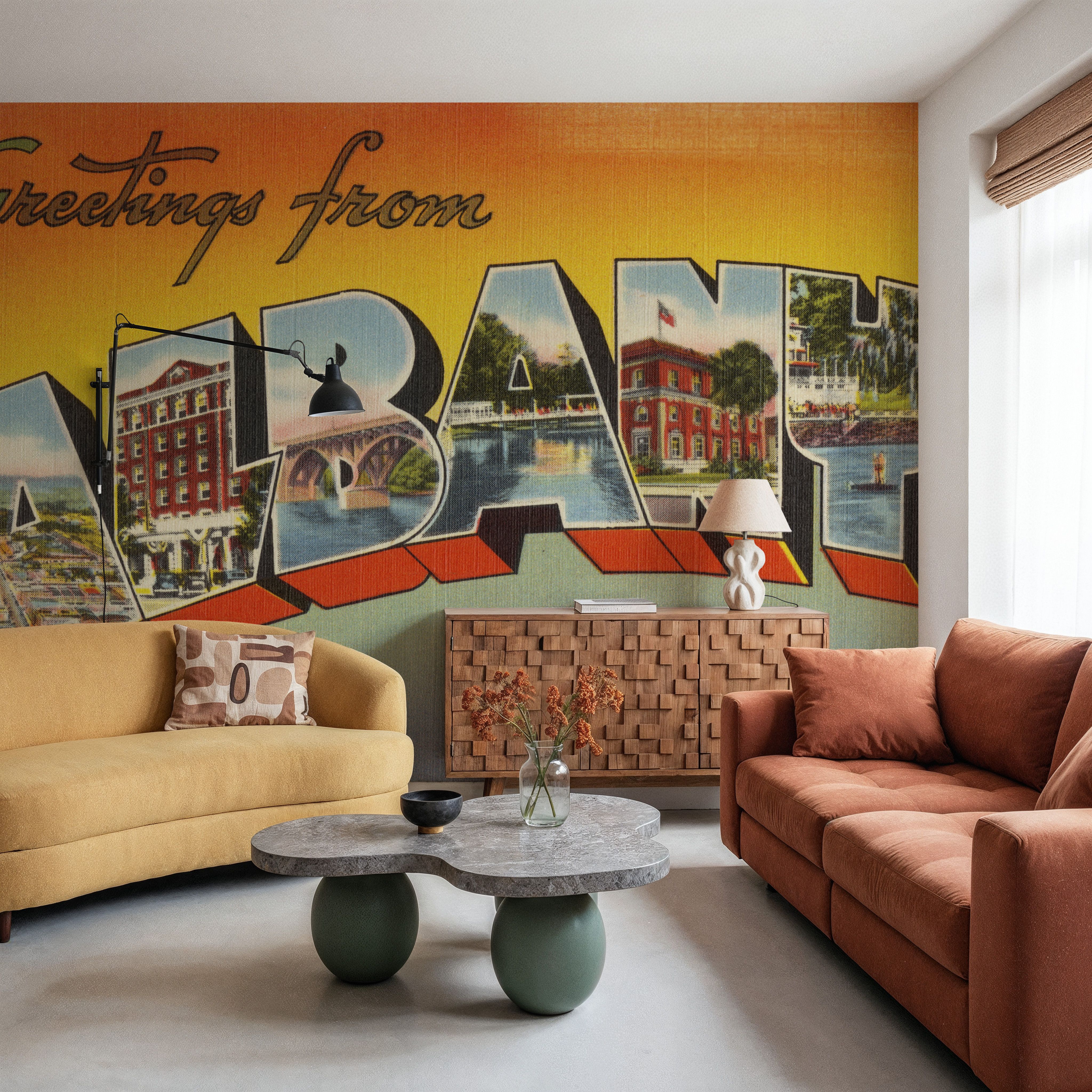 Greetings from Albany GA. - Screenprint Postcard