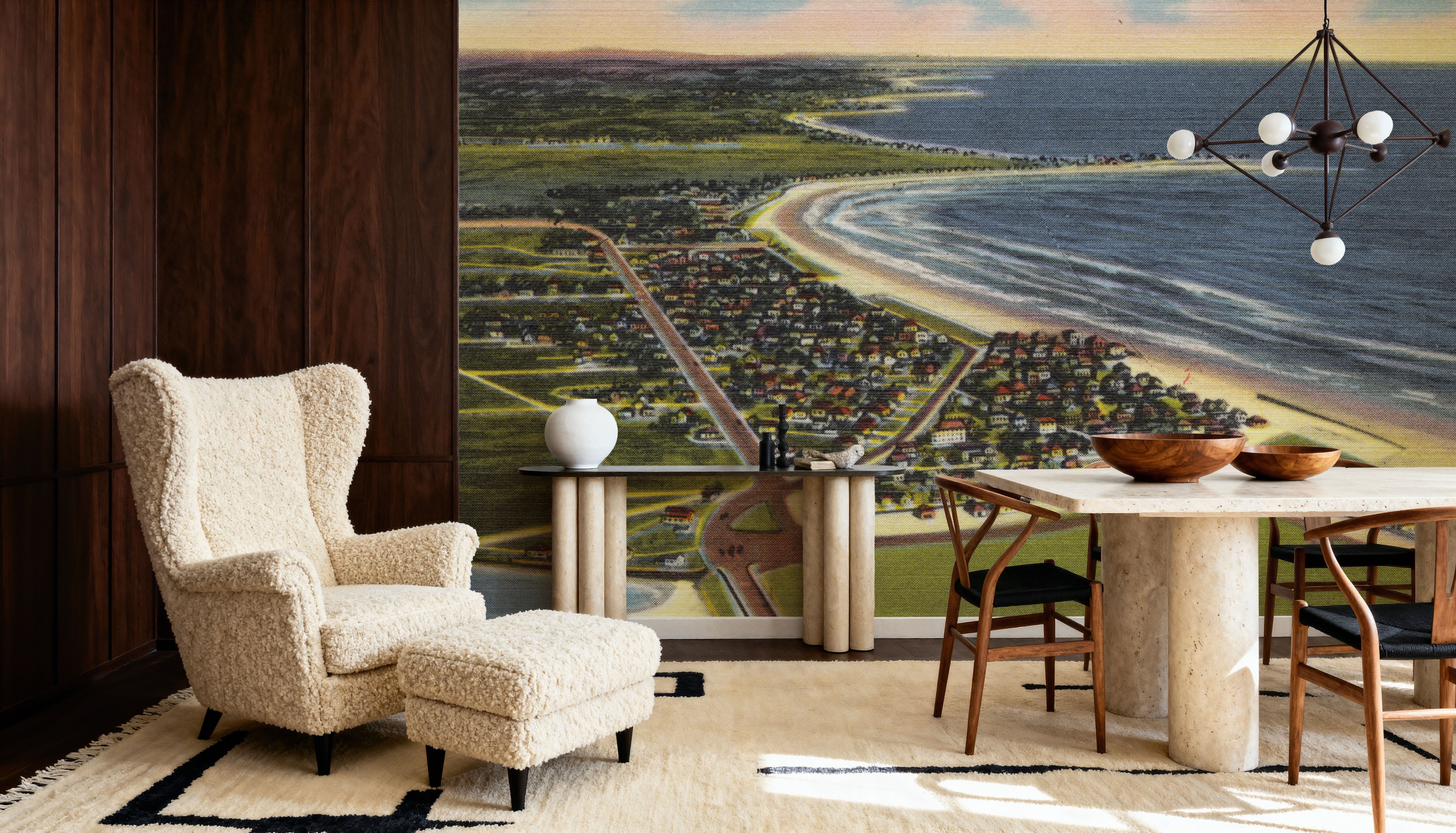 Greetings from the Beach - Screenprint Postcard, Wallpaper