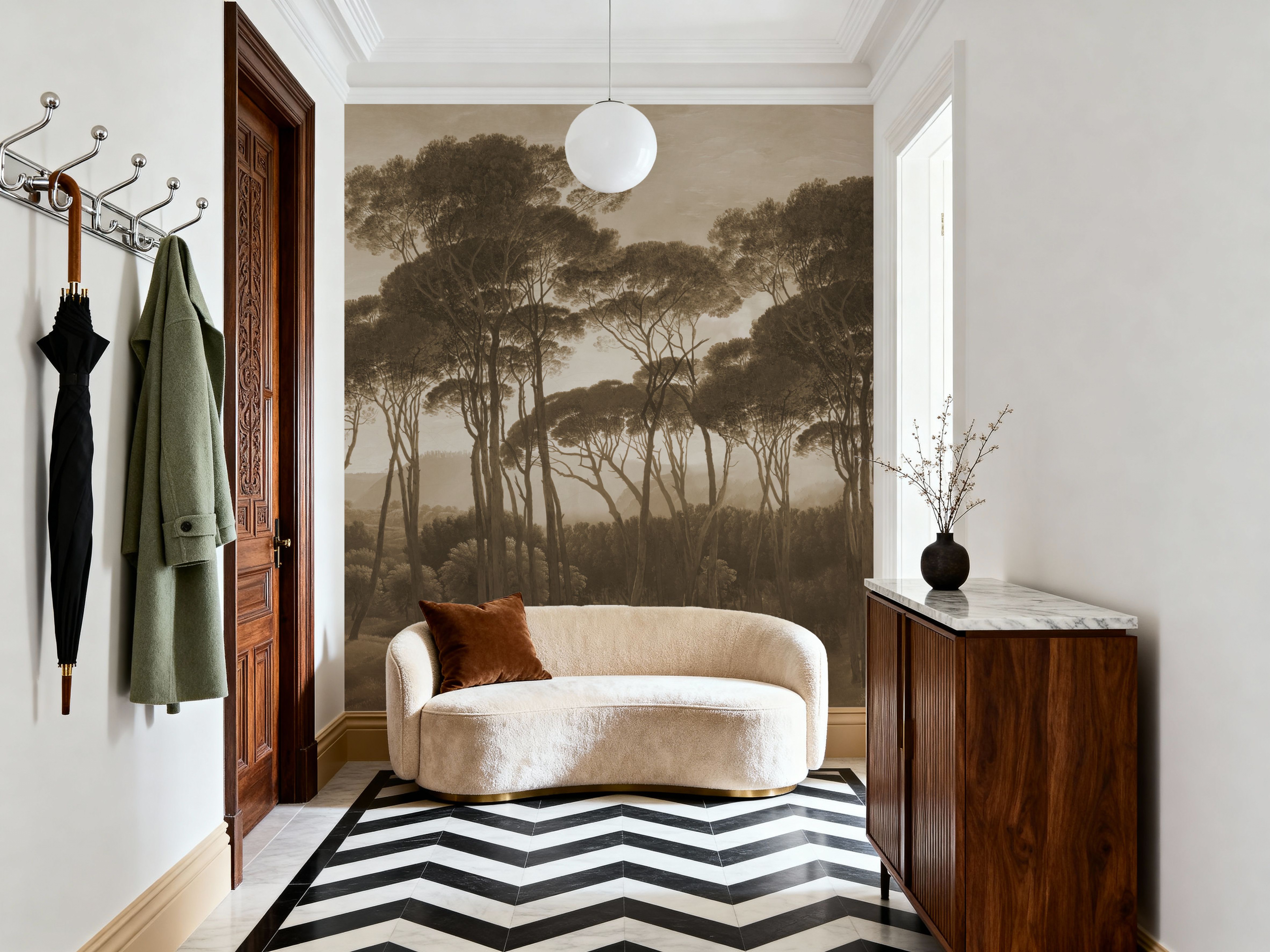 Mediterranean Pine Landscape, Sepia