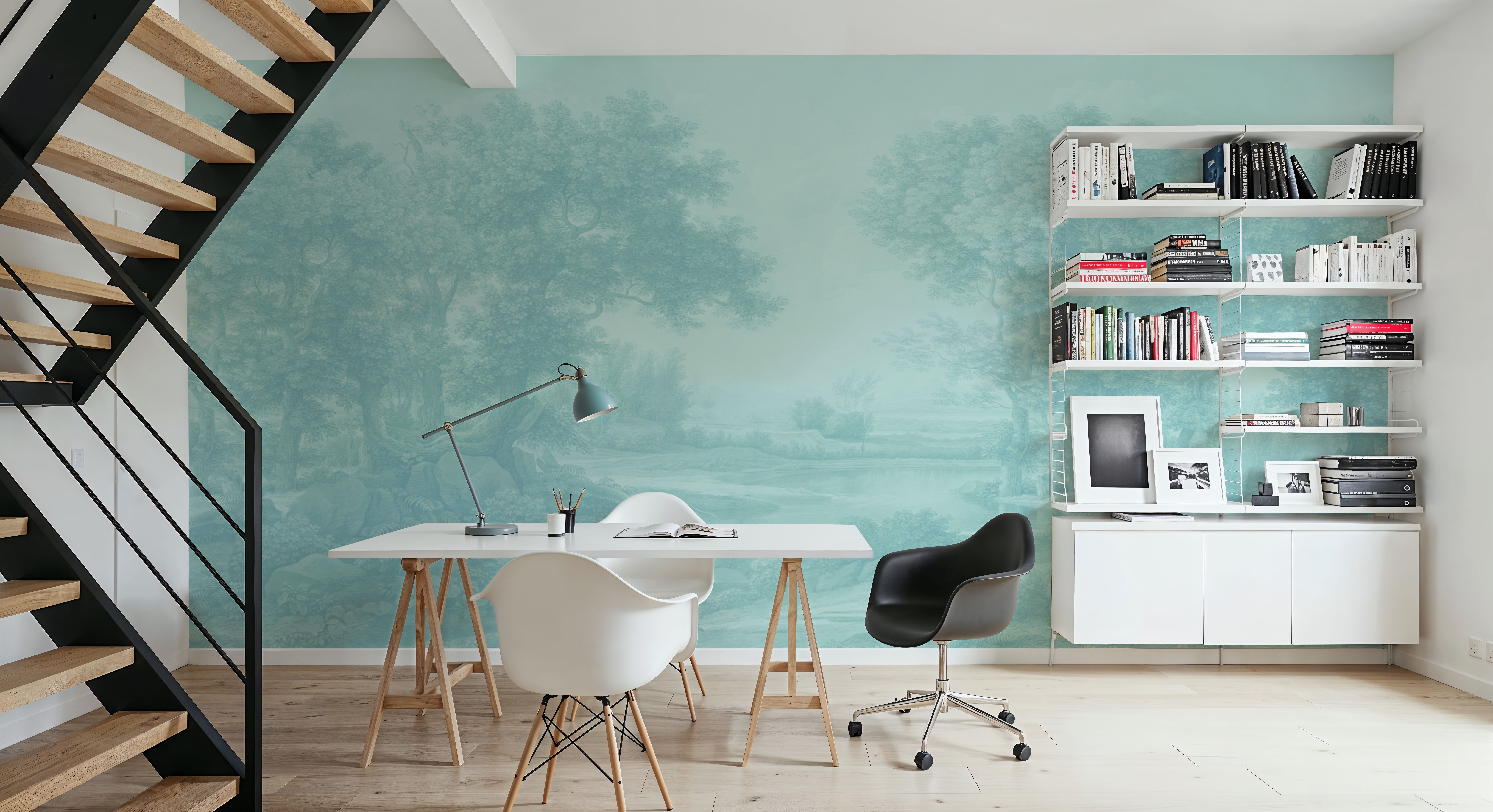 Riverbank Oak Landscape, Seafoam