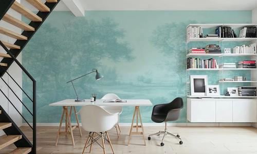 Riverbank Oak Landscape, Seafoam