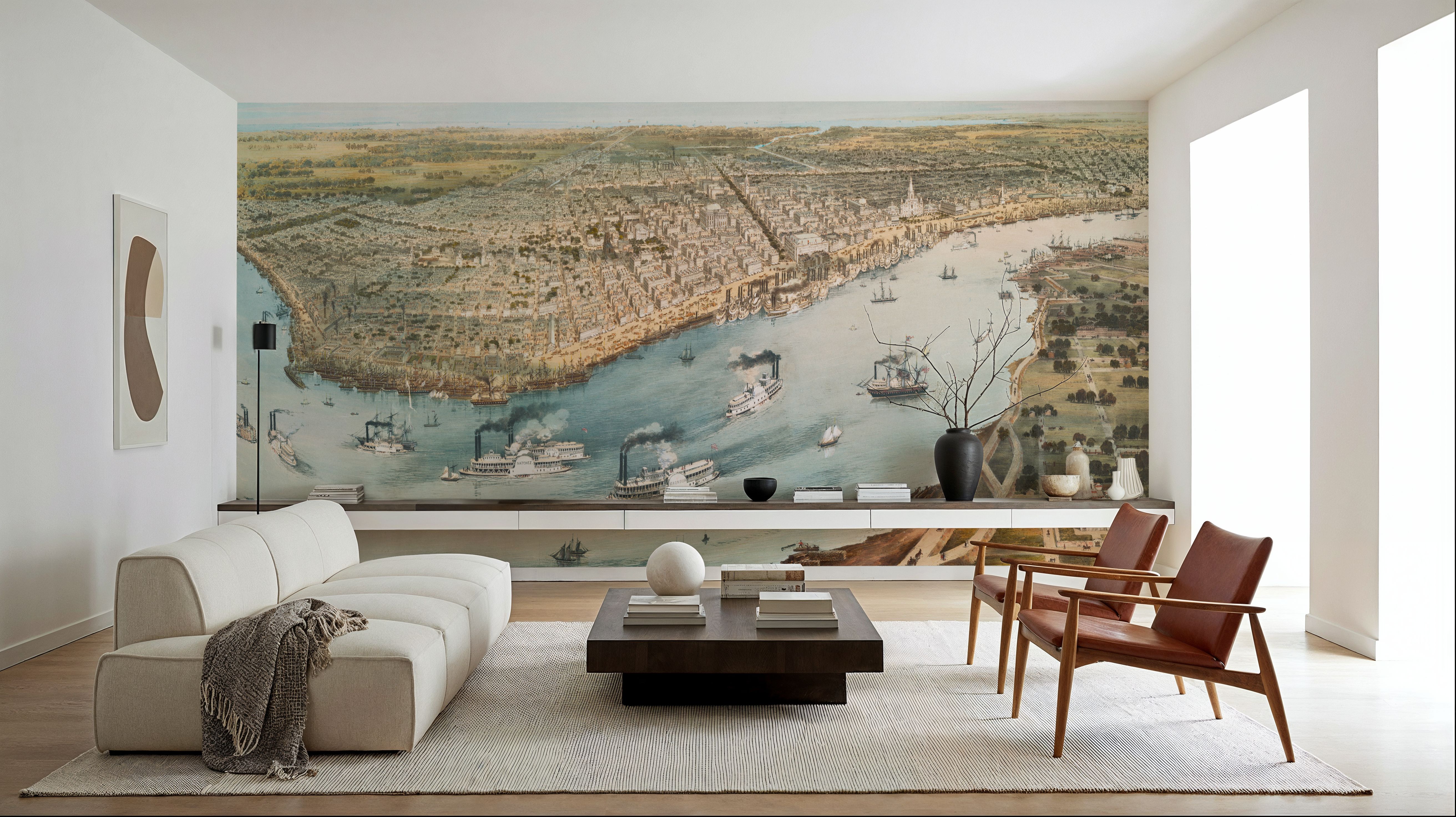 Old Aerial View of New Orleans, Louisiana