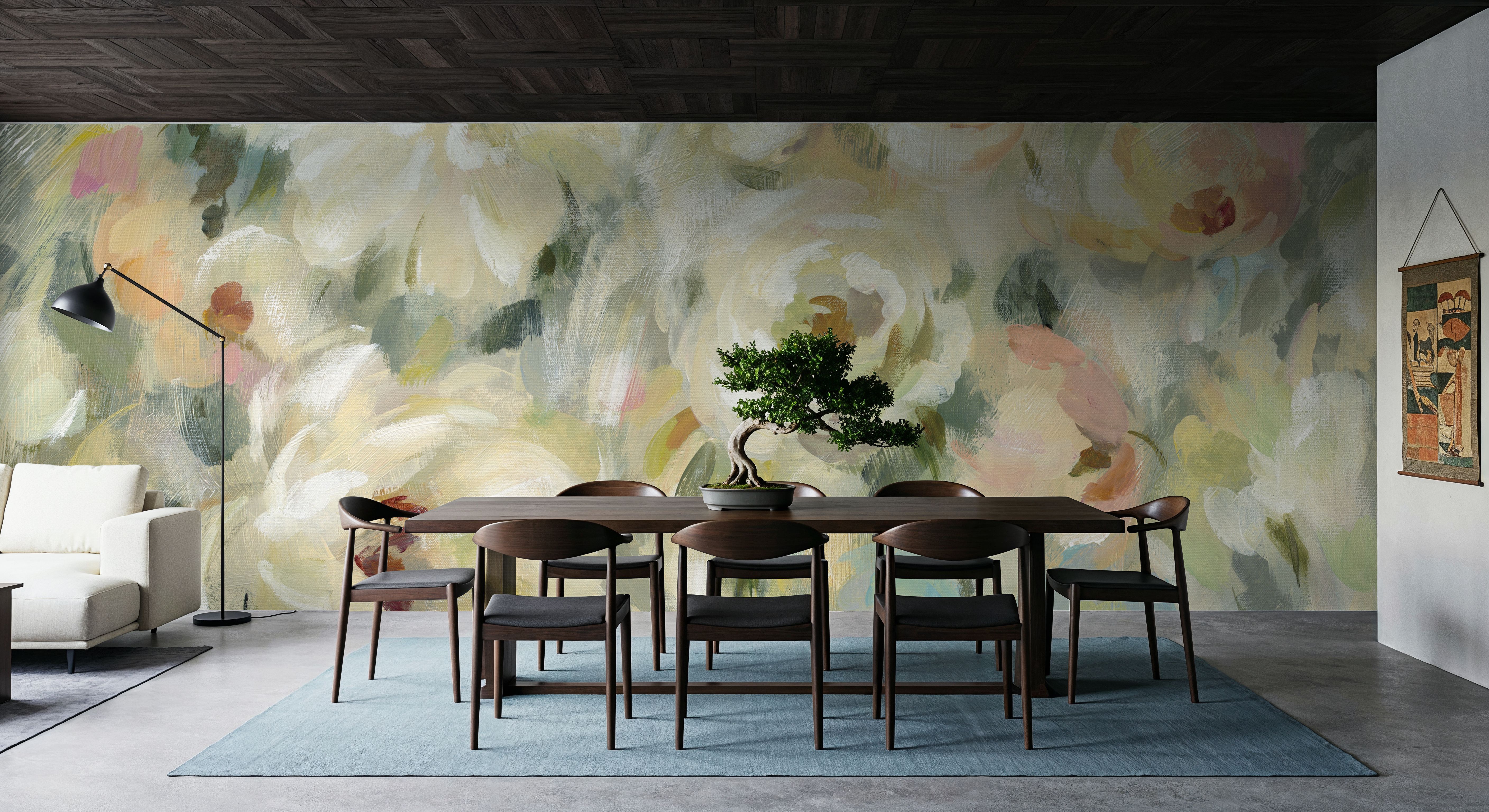 Expressive Pale Floral on Canvas