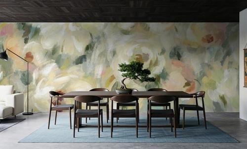 Expressive Pale Floral on Canvas