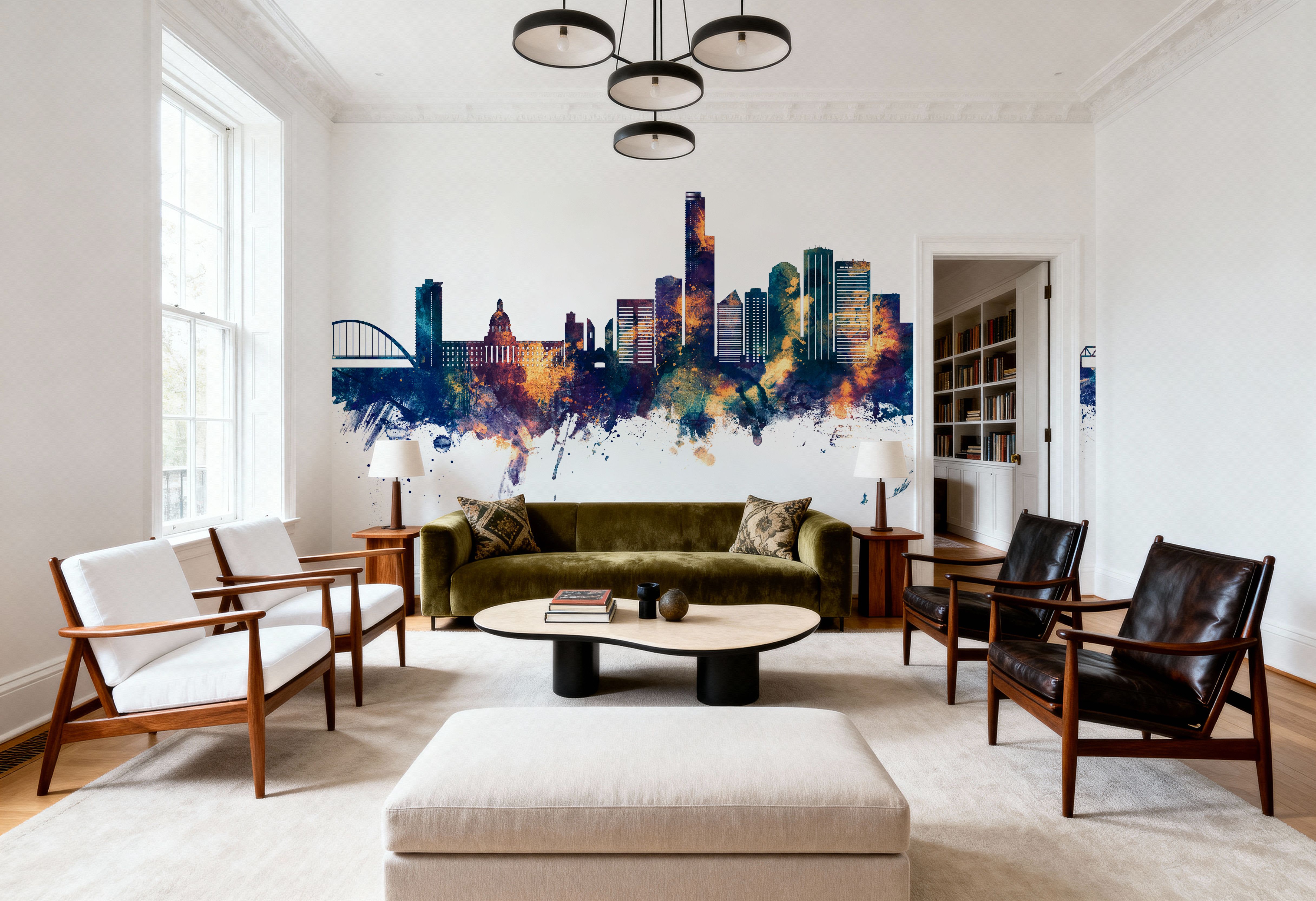 Edmonton Canada Skyline Blue & Bronze