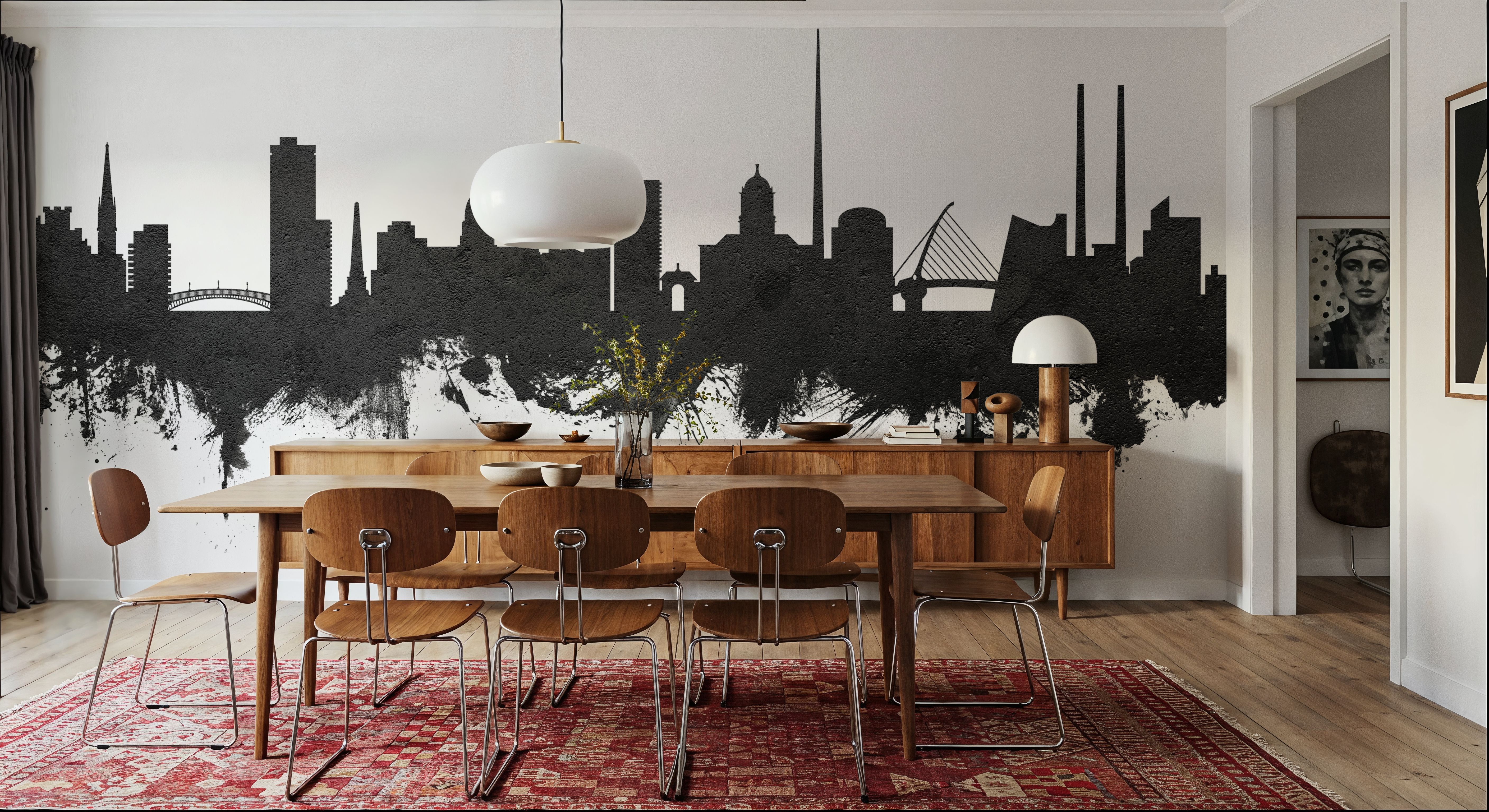 Dublin Ireland Skyline Black & White