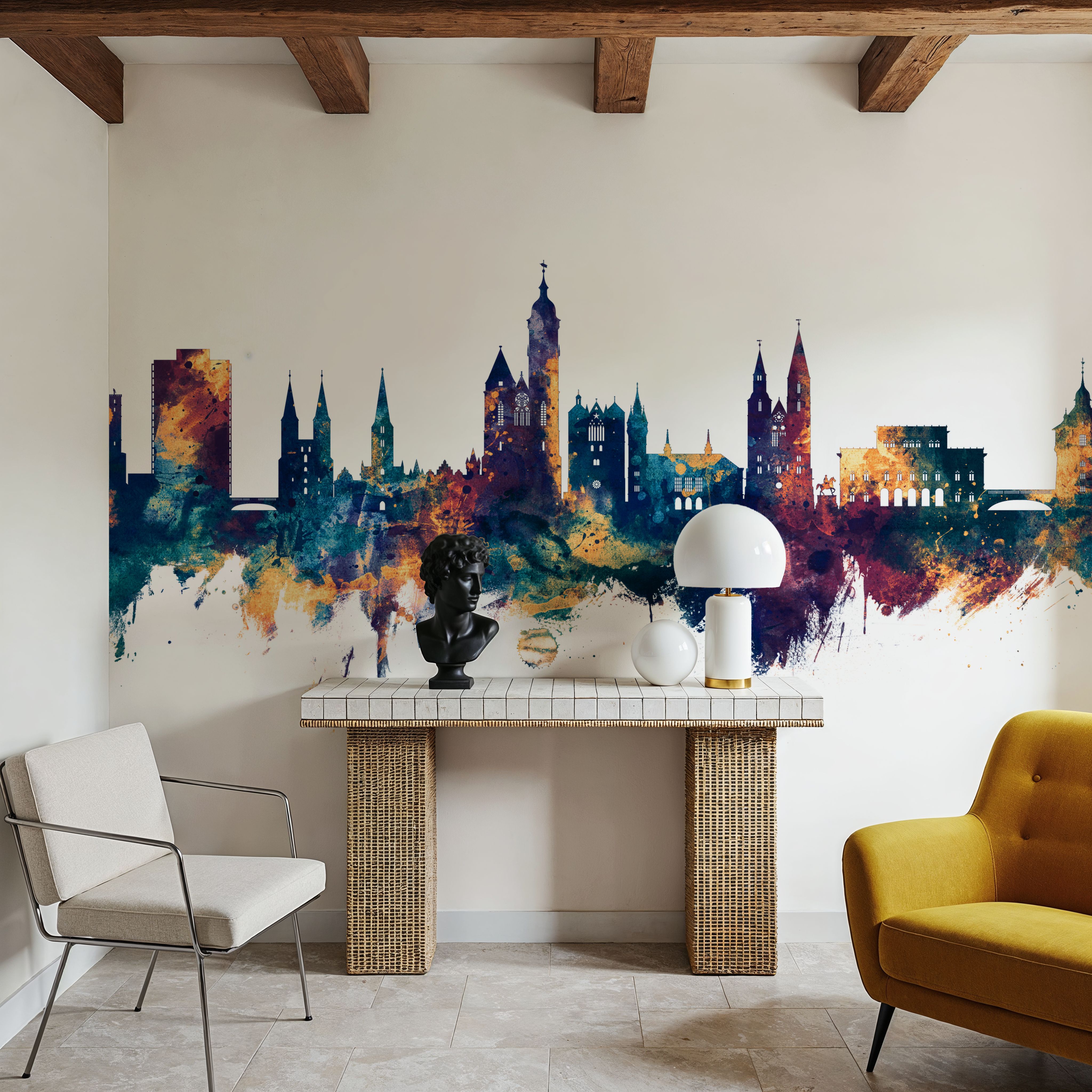 Braunschweig Germany Skyline Blue & Bronze