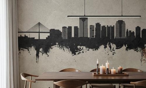 Long Beach California Skyline Concrete
