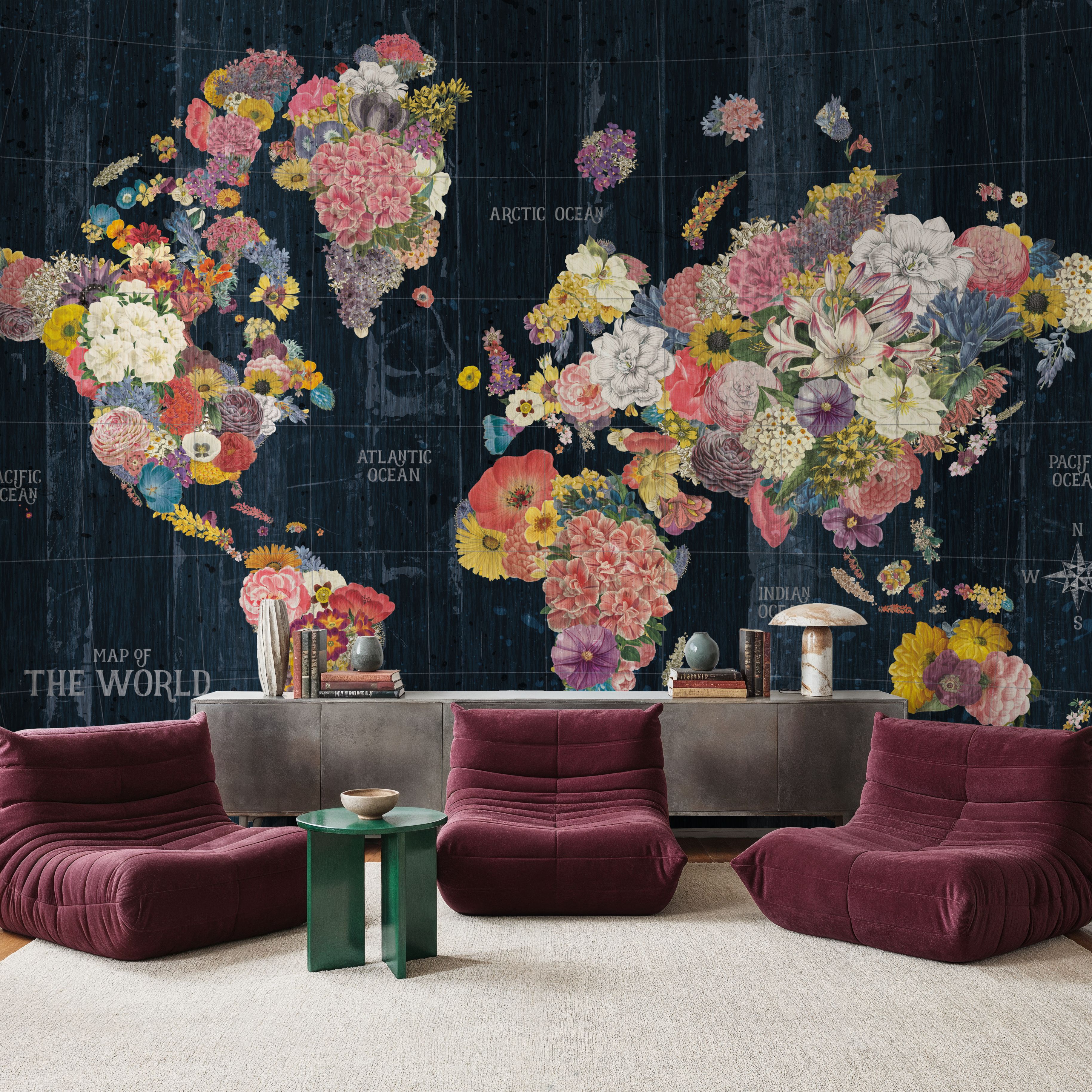 Botanical Floral Map Words