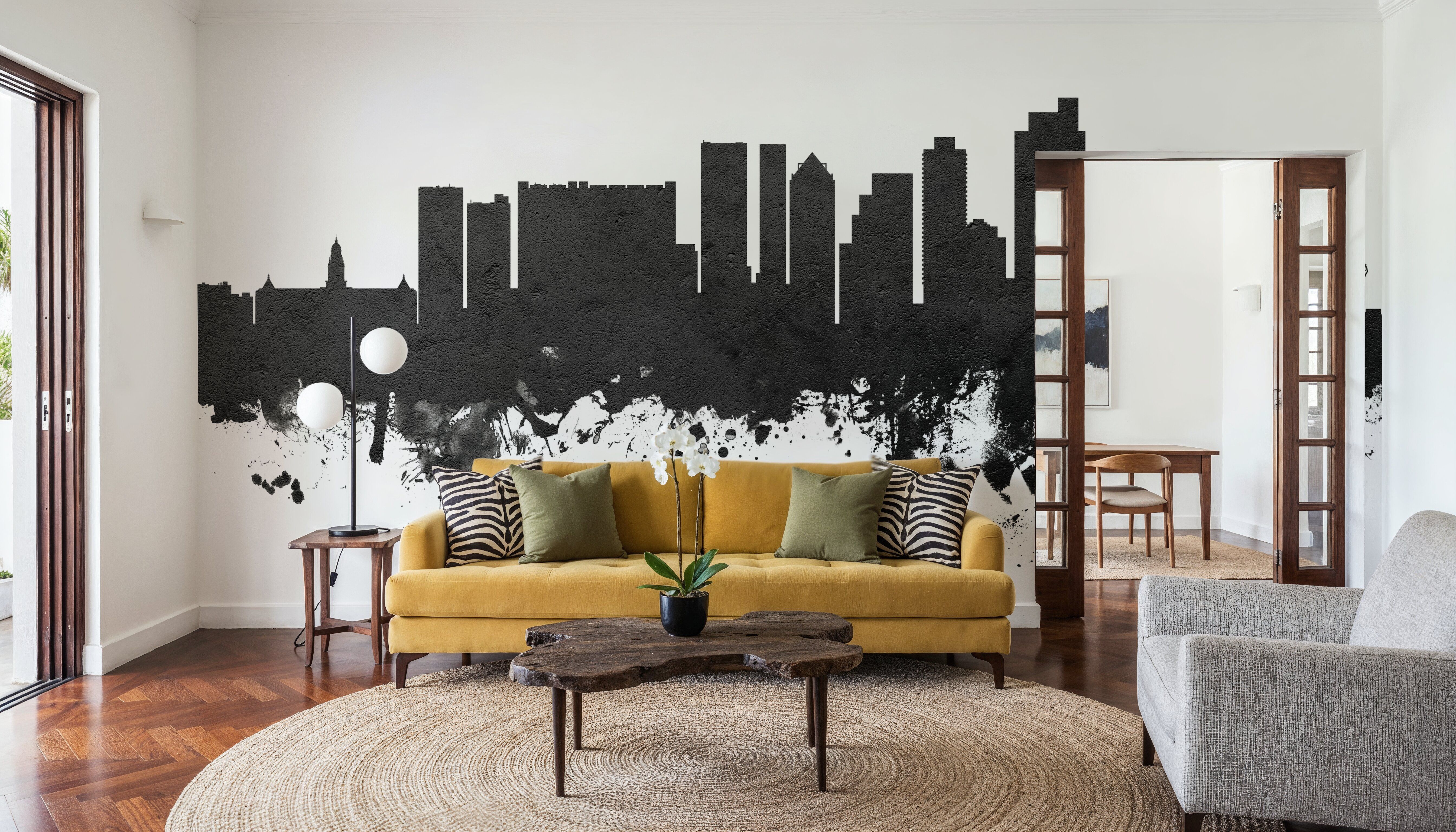 Cape Town Skyline Black & White, Wallpaper