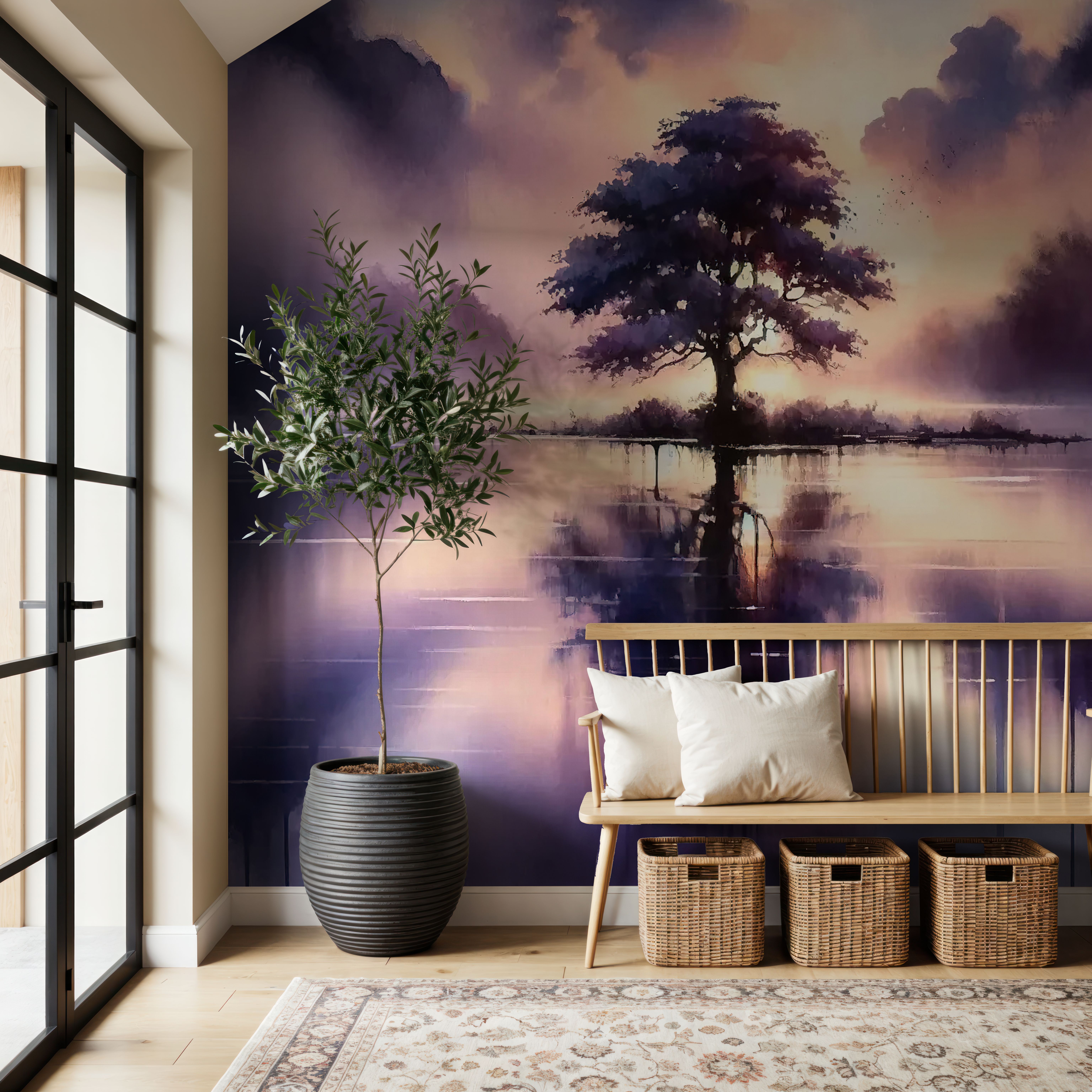 Whispers of Dawn on a Misty Lake Solitude