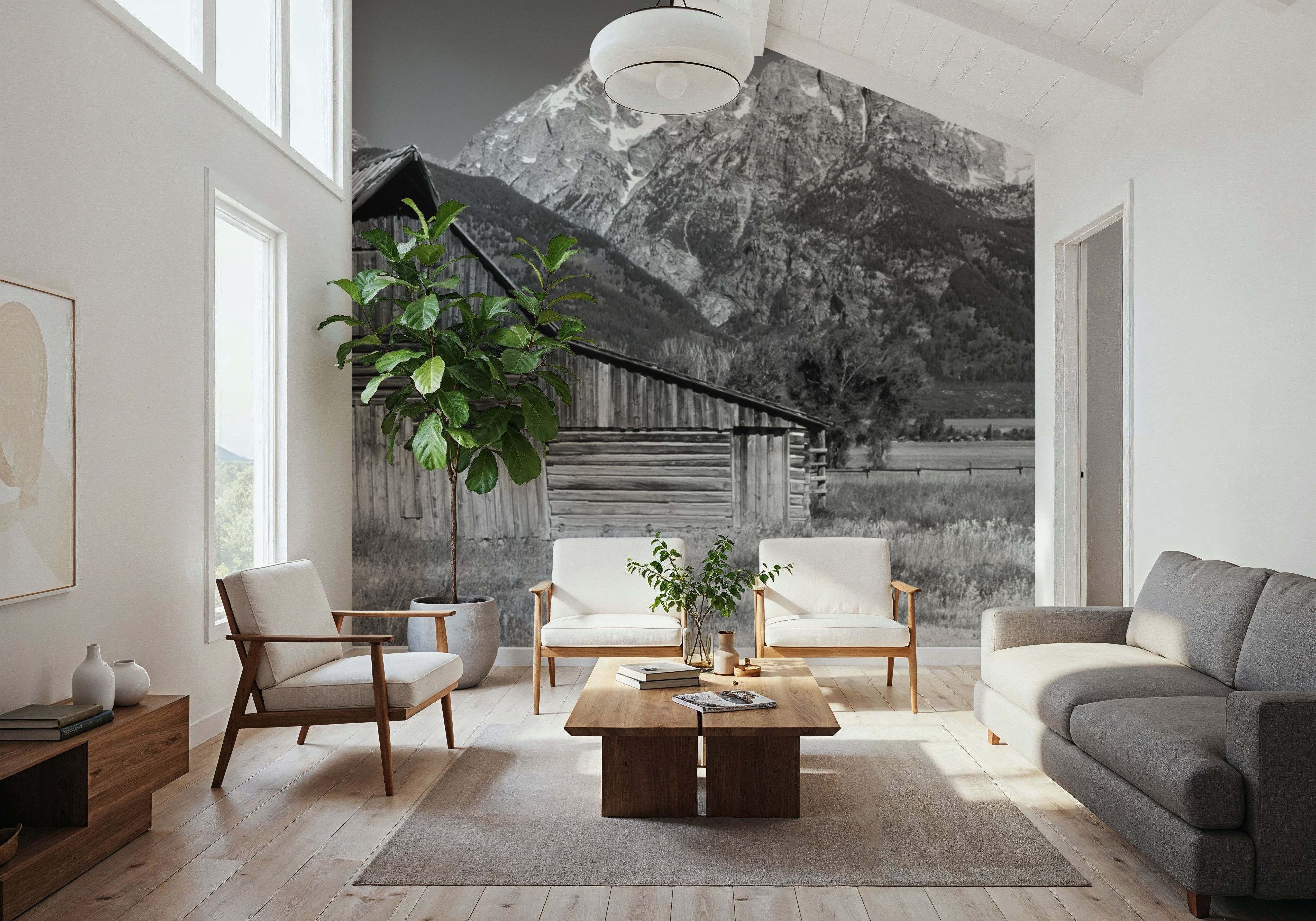 Mountain Homestead Black & White