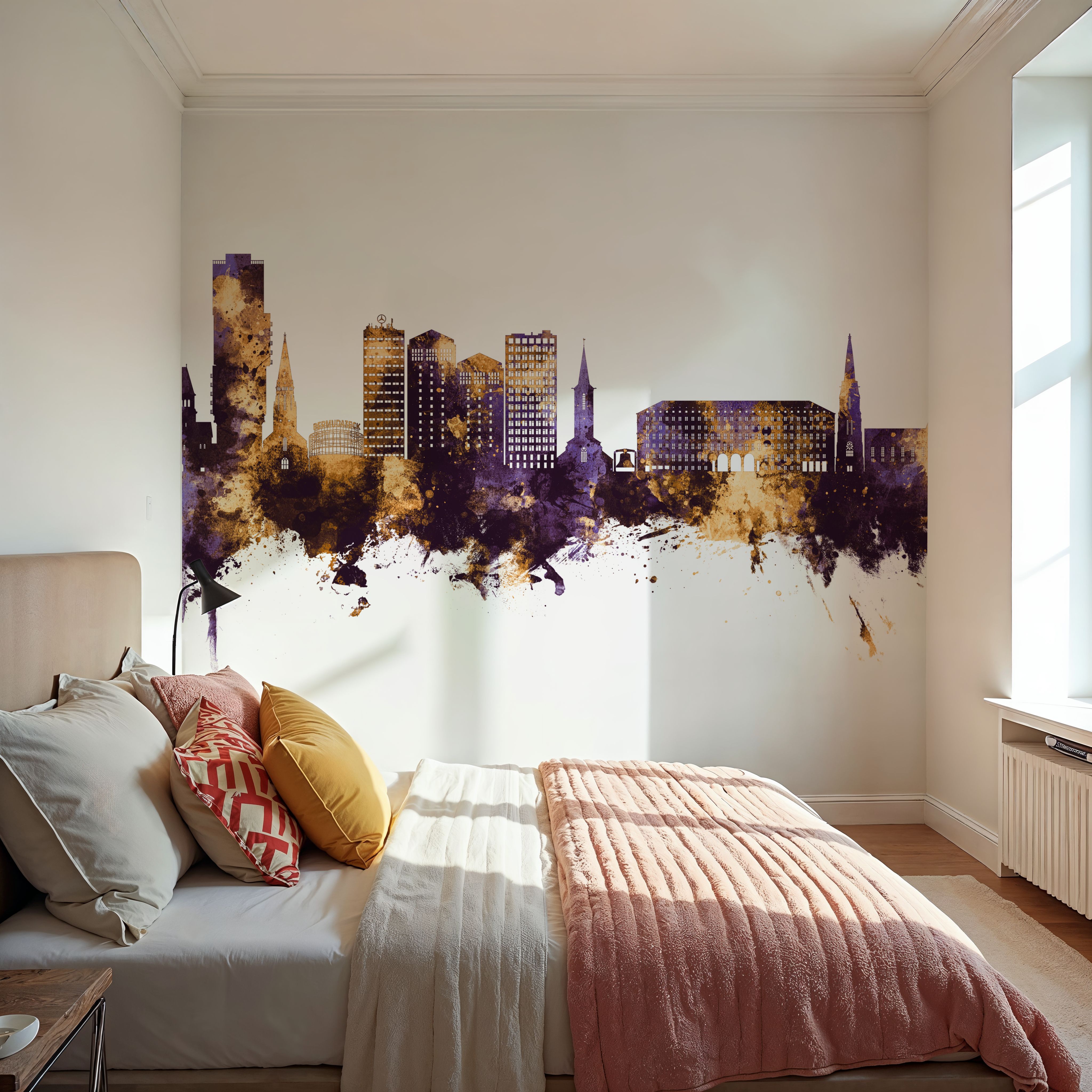 Bochum Germany Skyline Purple & Gold