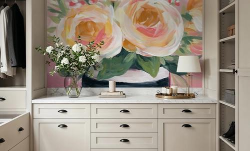 Spring Blooms in Striped Vase II