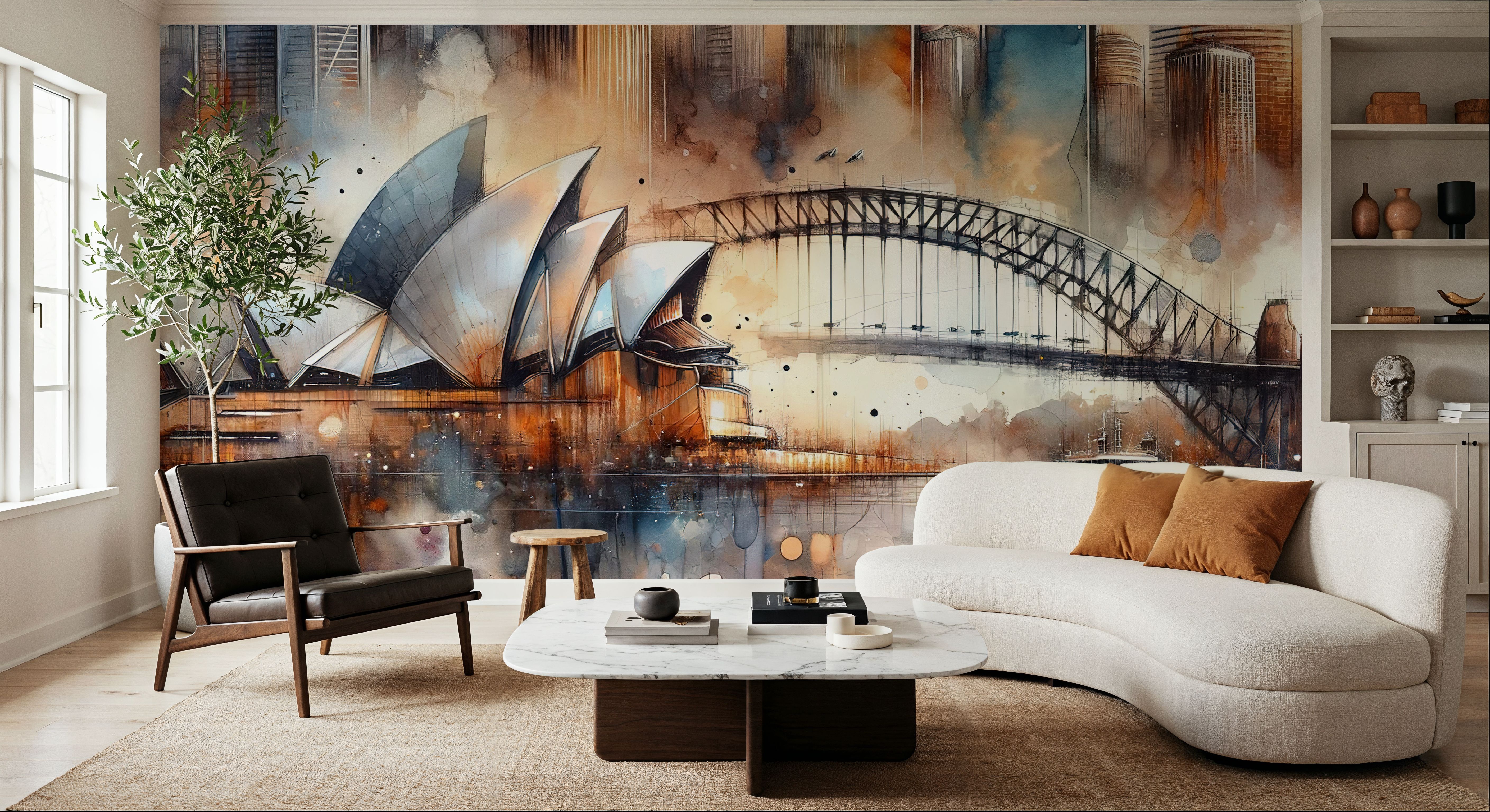 Watercolor Skyline Sydney