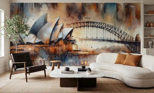 Watercolor Skyline Sydney