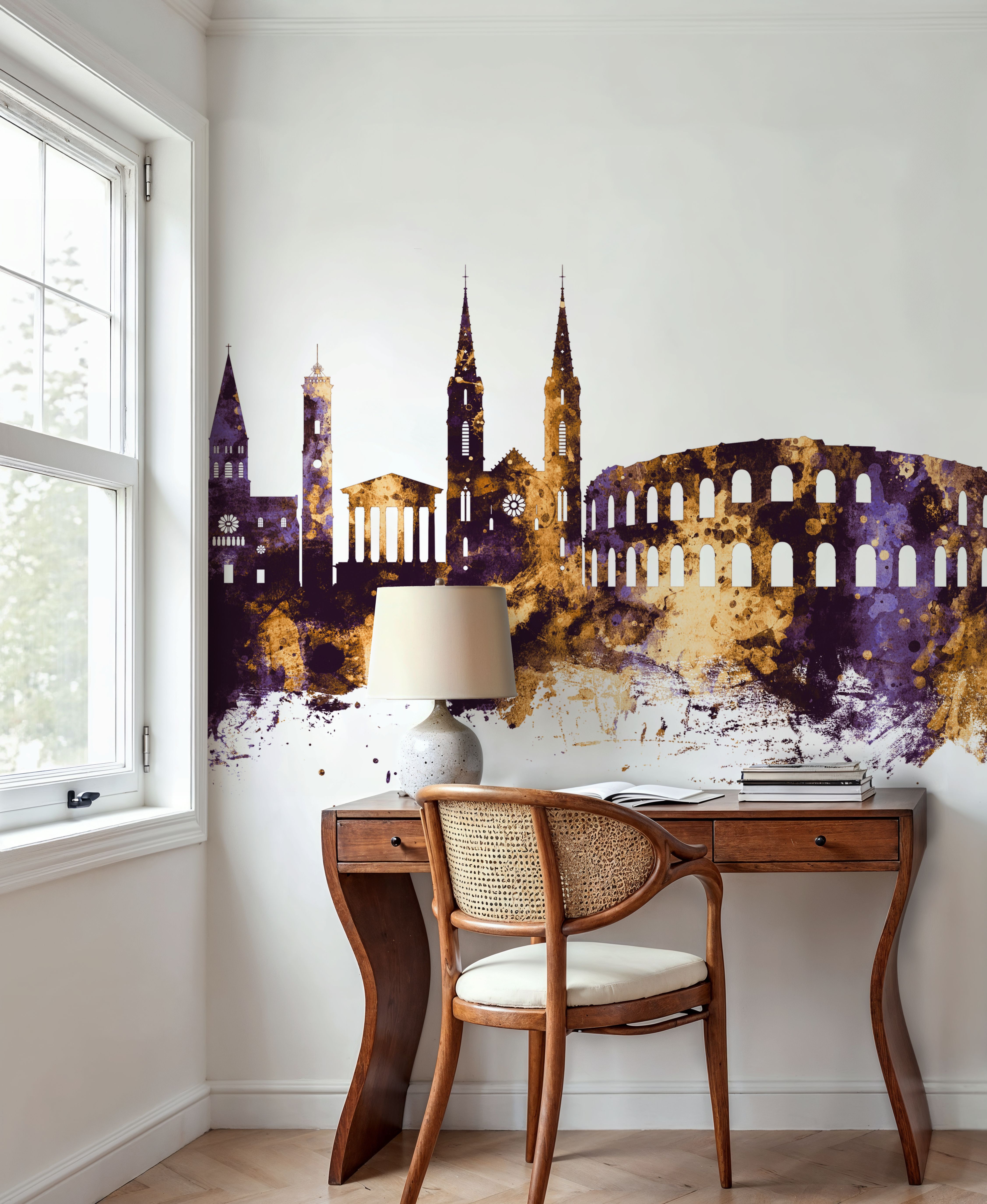 Nîmes France Skyline Purple & Gold