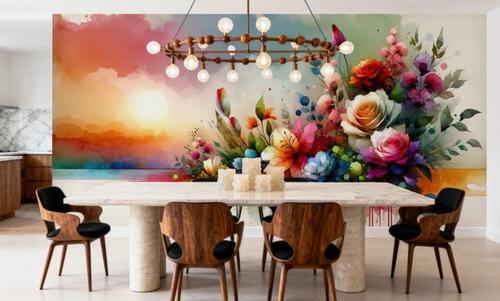 Watercolor Modern Artistic Garden