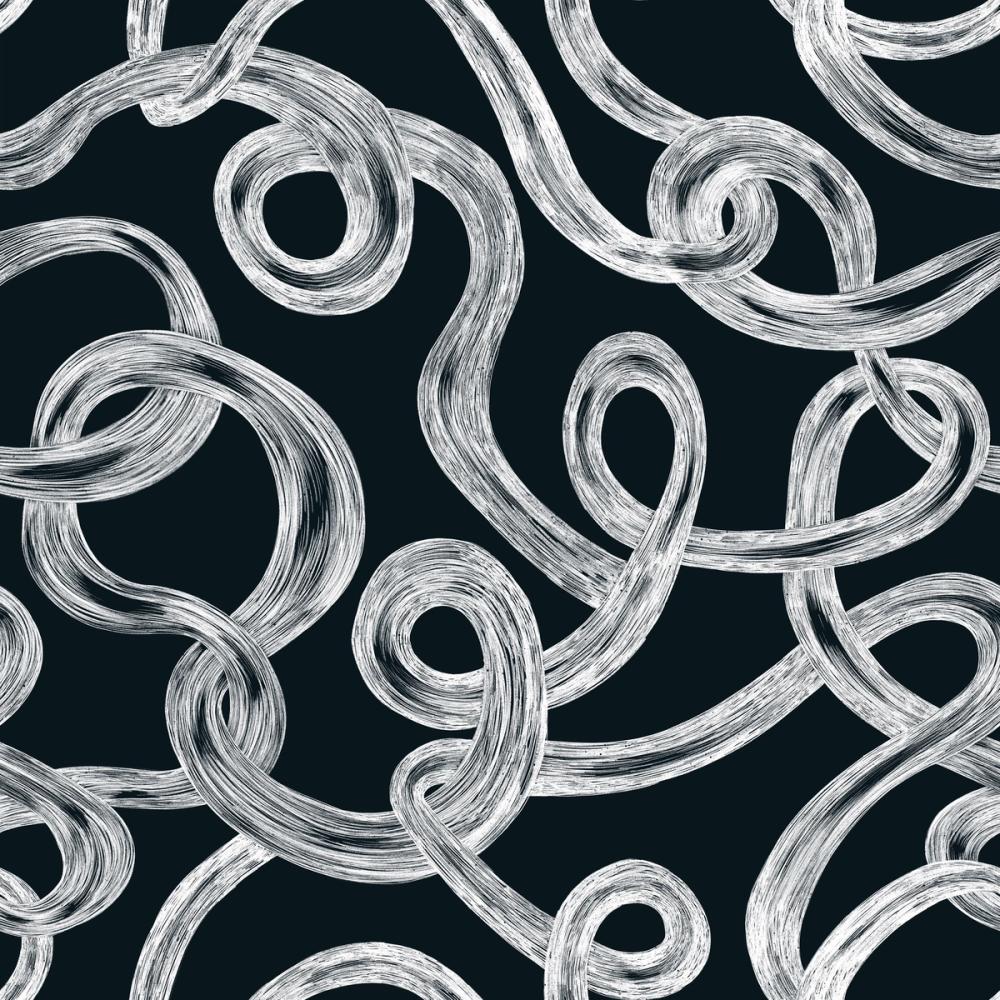 Swirl, White on Black