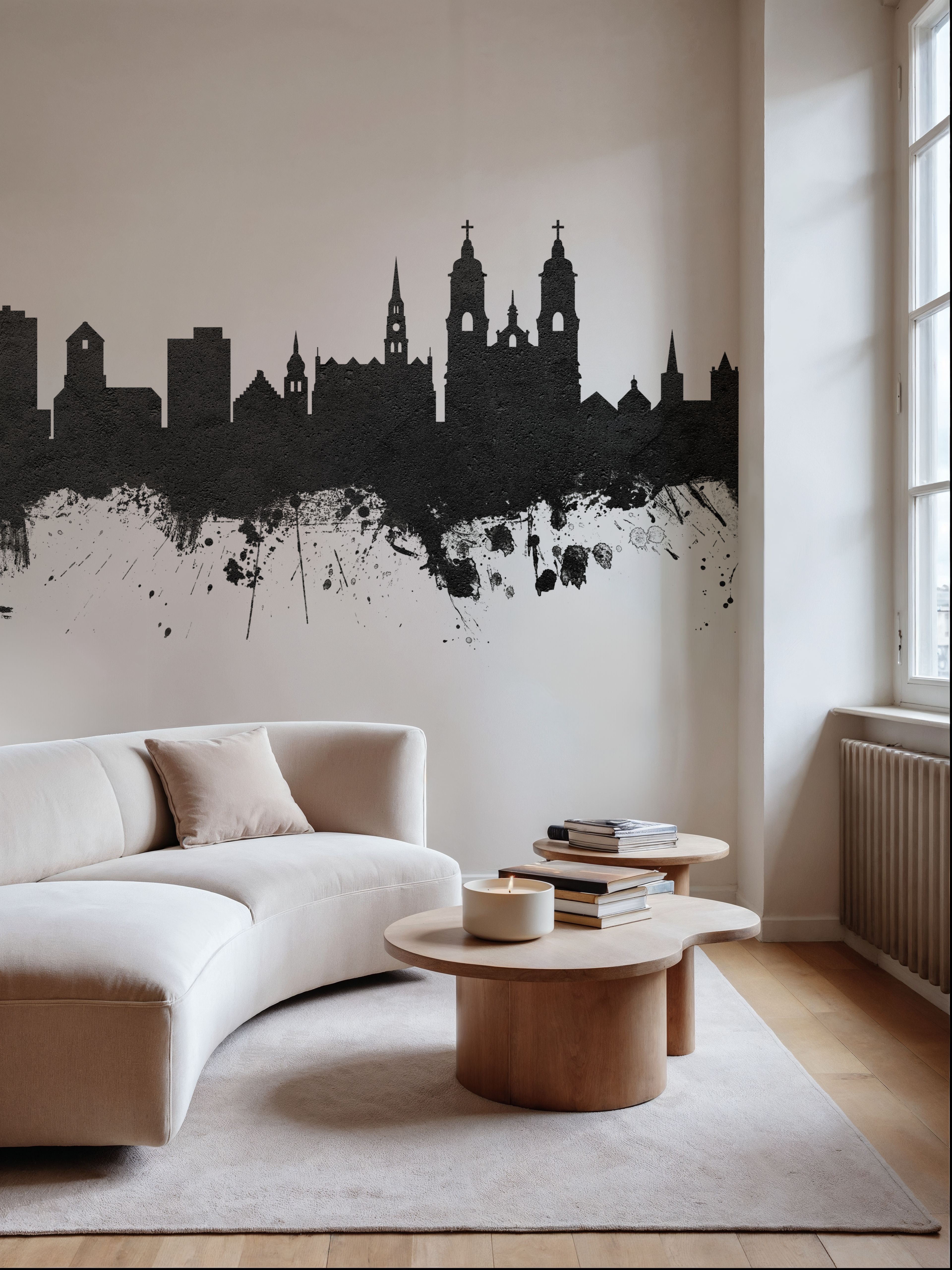 St Gallen Switzerland Skyline Black & White