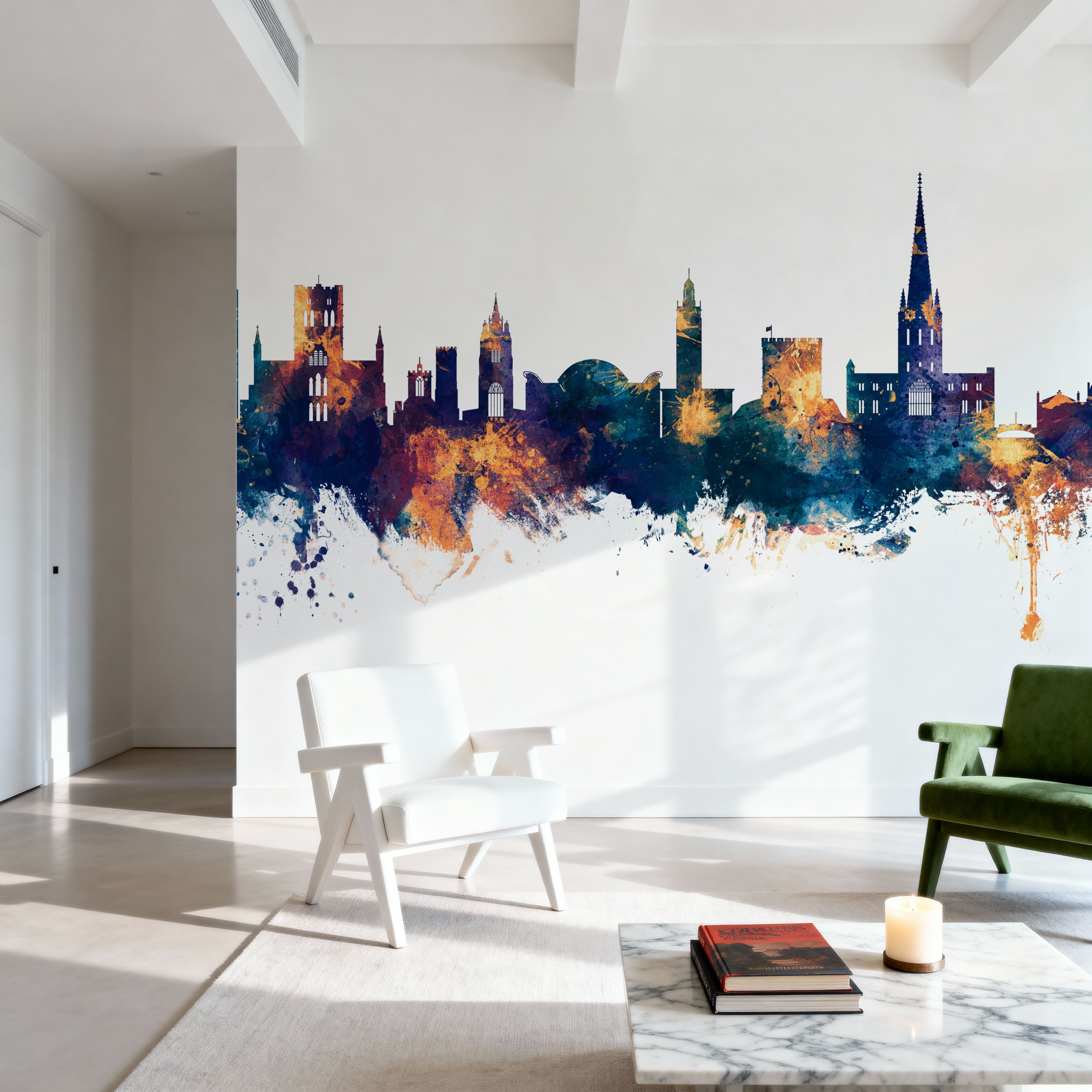 Norwich England Skyline Blue & Bronze