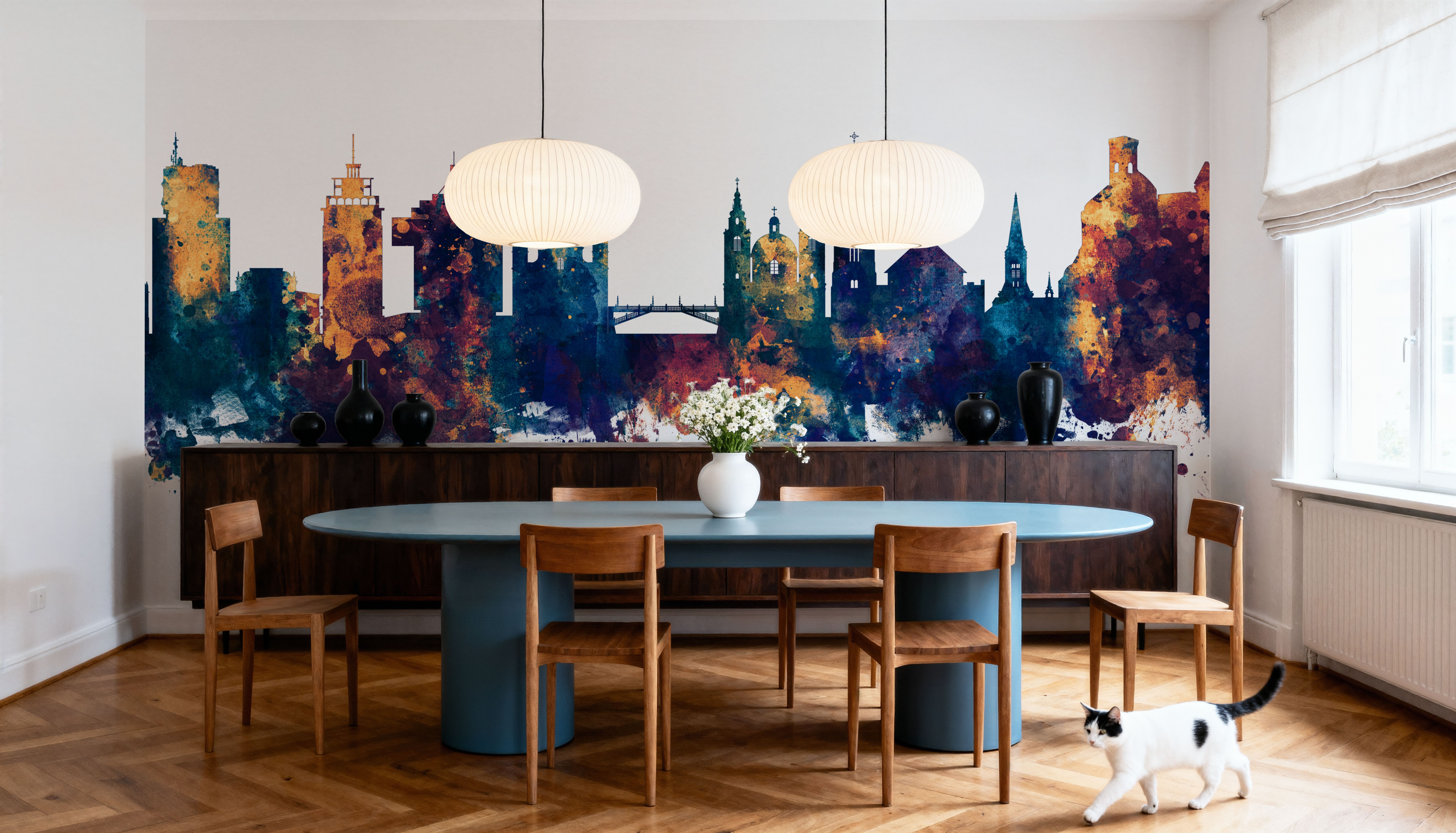 Ljubljana Slovenia Skyline Blue & Bronze