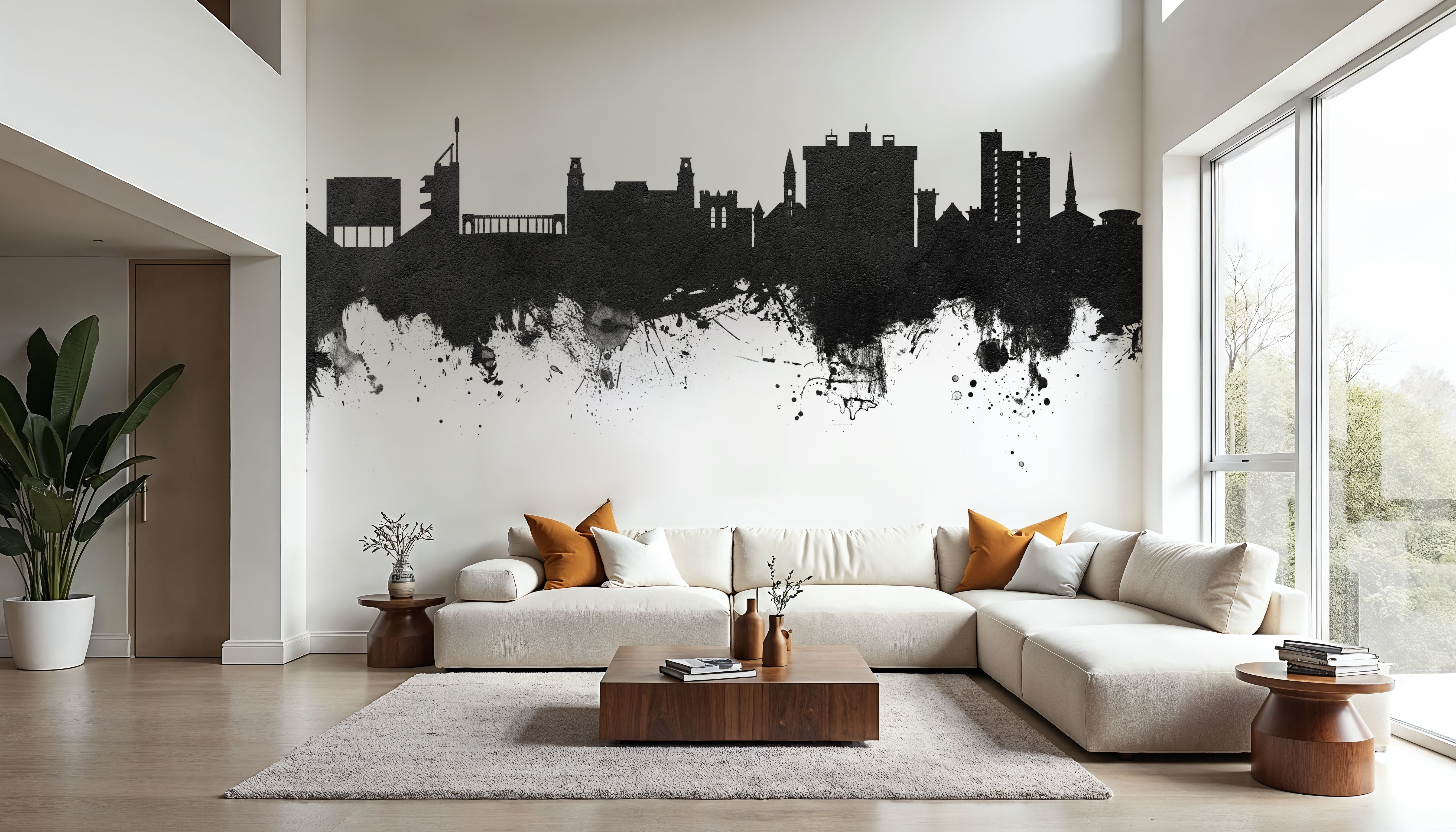 Fayetteville Arkansas Skyline Black & White, Tapeten