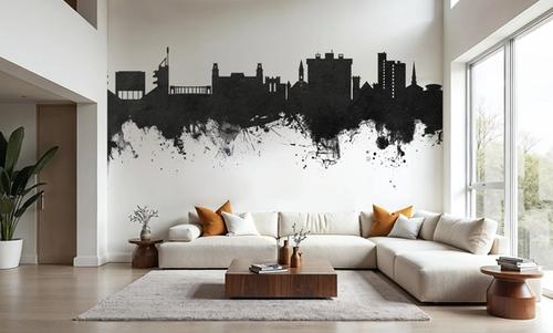 Fayetteville Arkansas Skyline Black & White