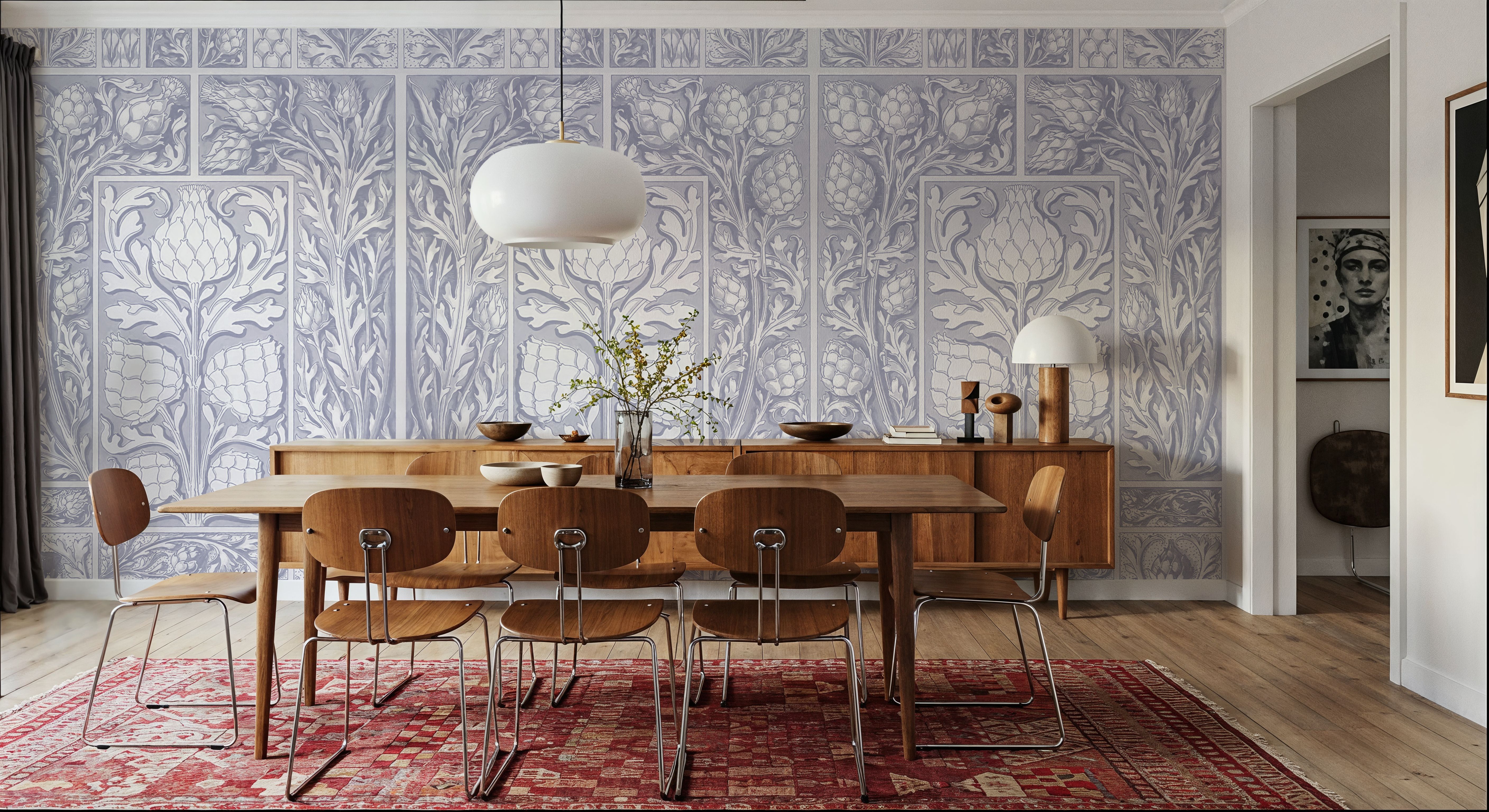 Clear Thistle Wall Blue