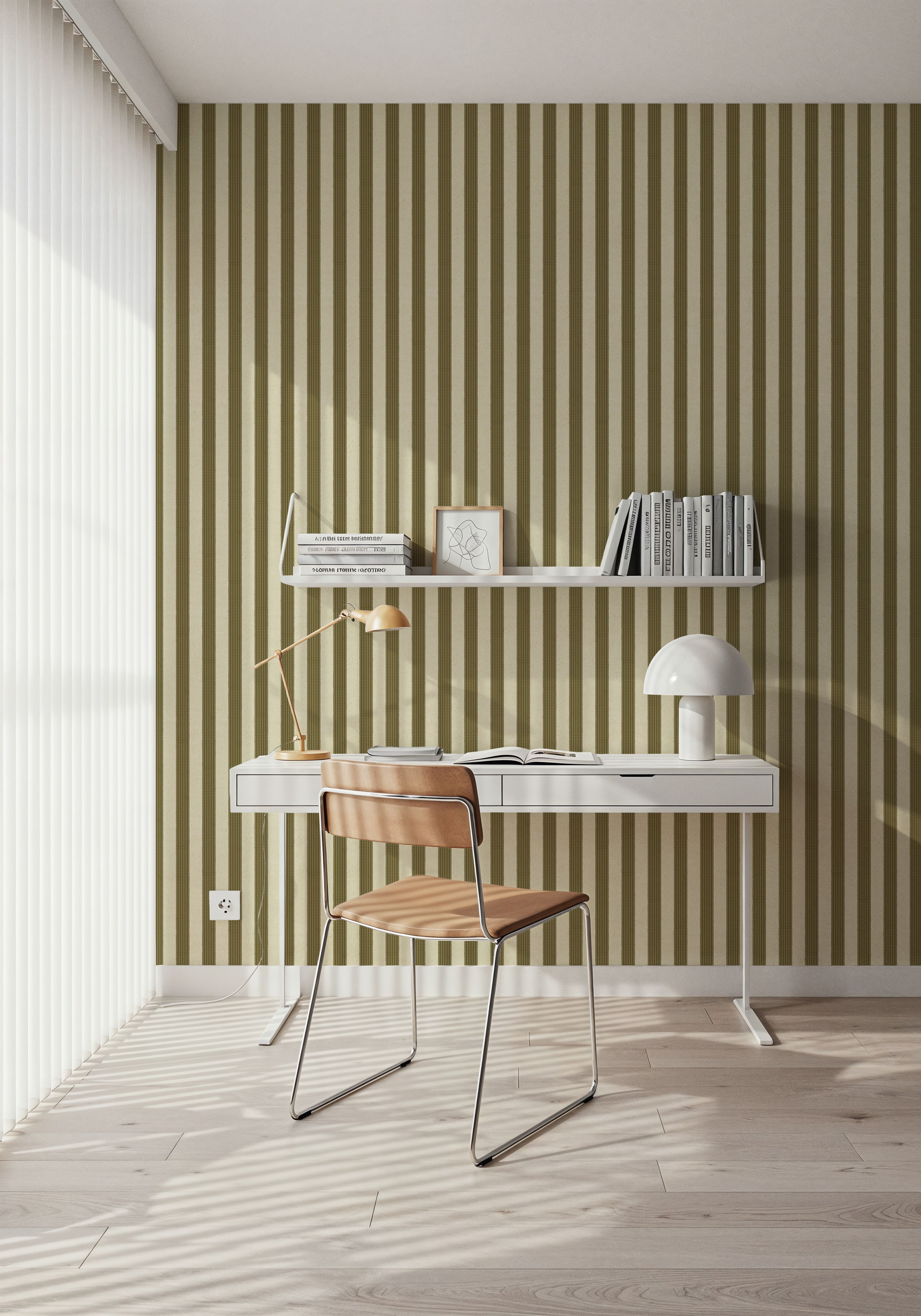 Ticking Awning Stripes, Khaki