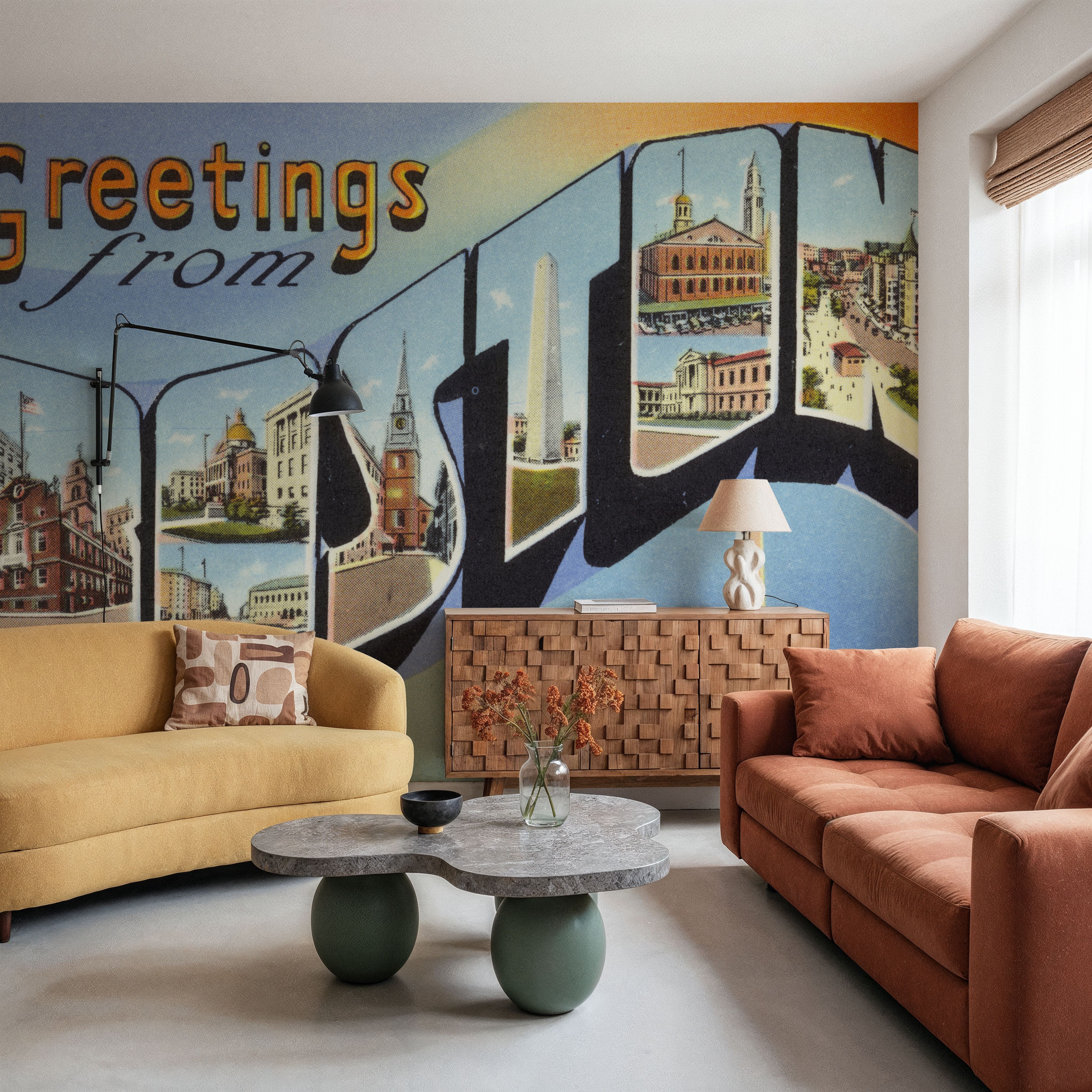 Greetings from Boston - Screenprint Postcard