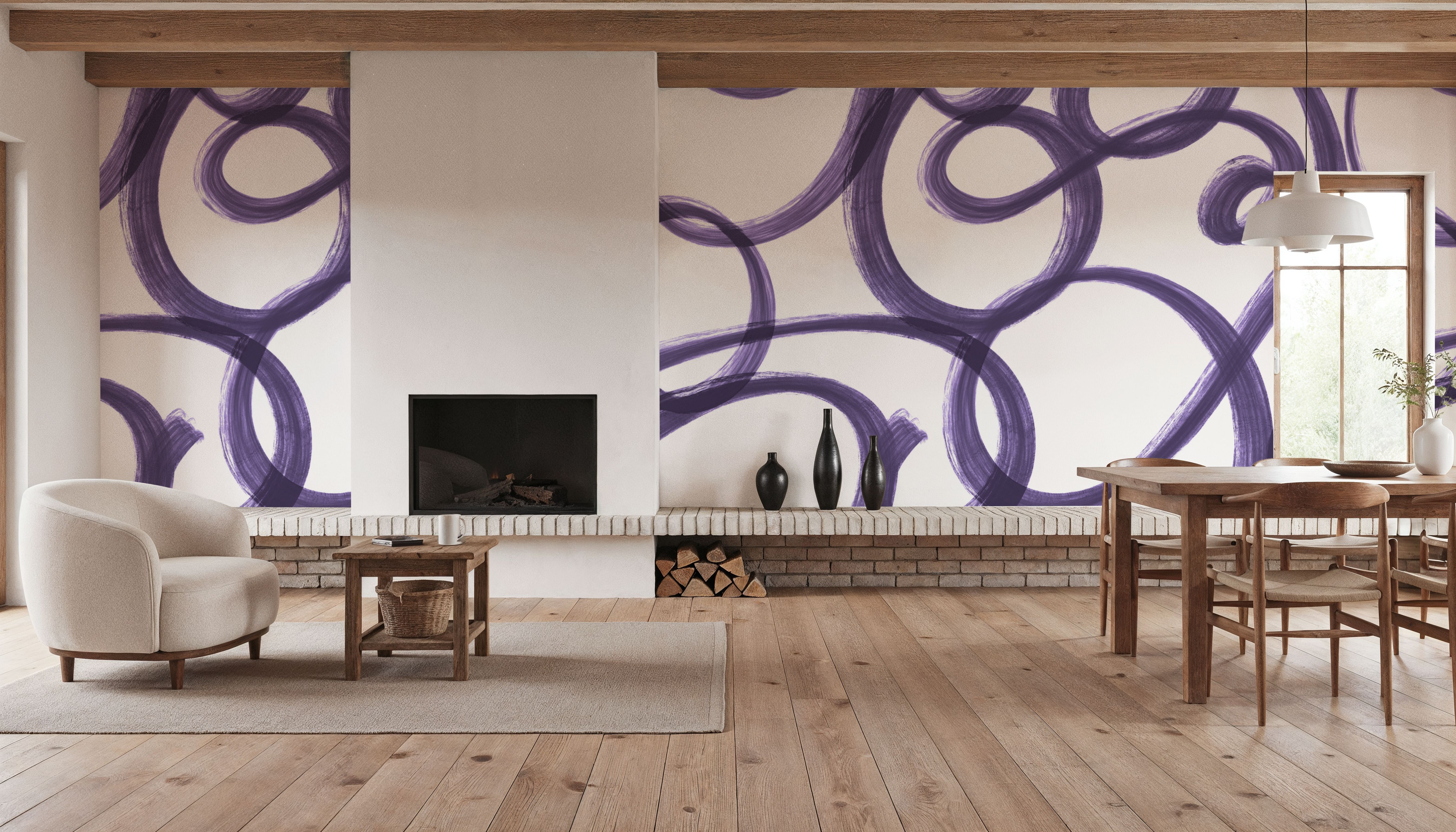 Curly Brush Lines, Grape