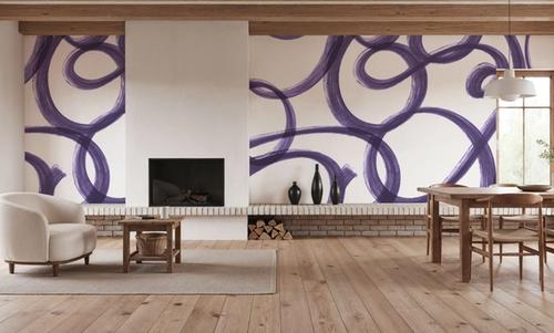 Curly Brush Lines, Grape
