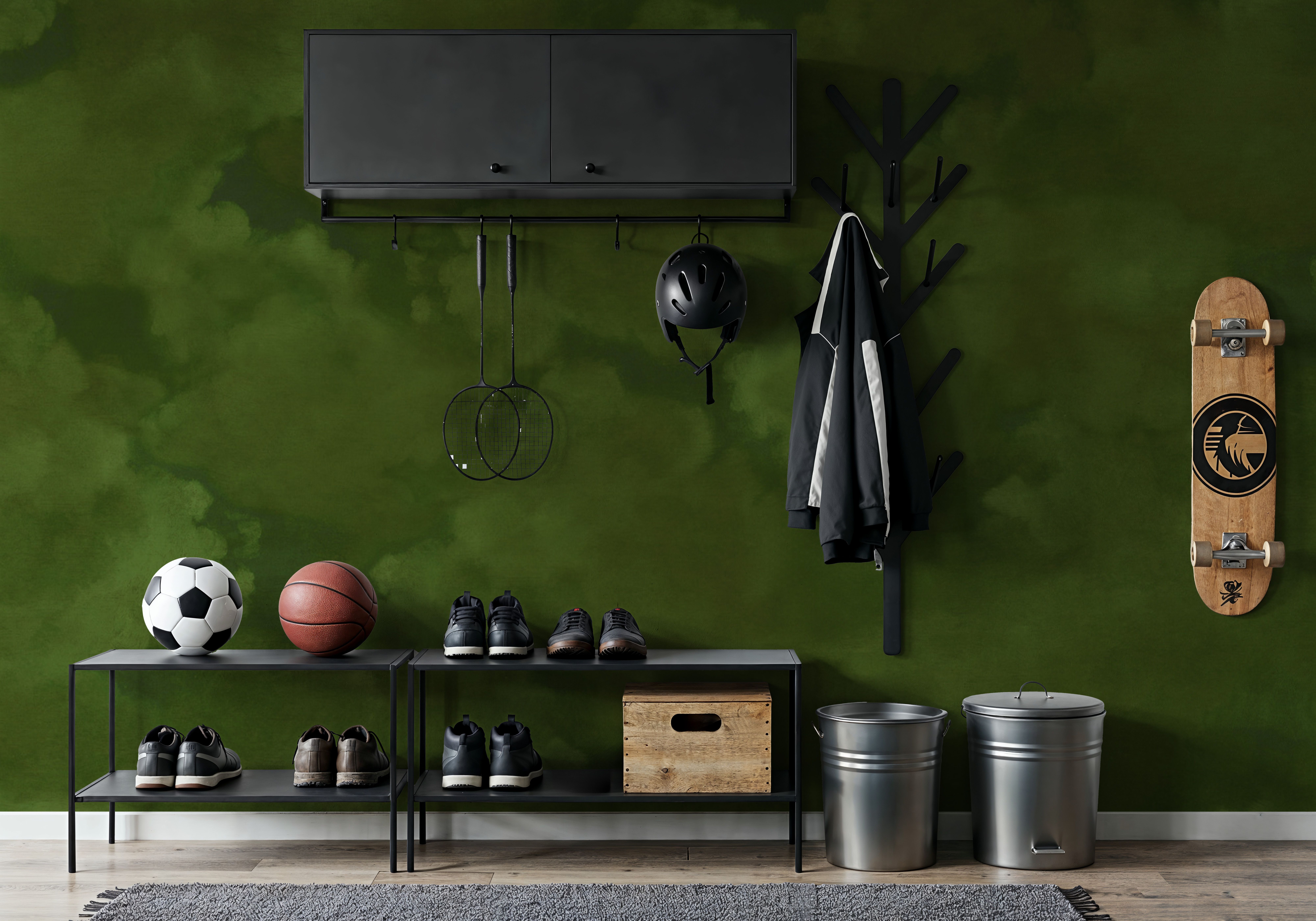 Painted Dreamy Clouds, Dill Green