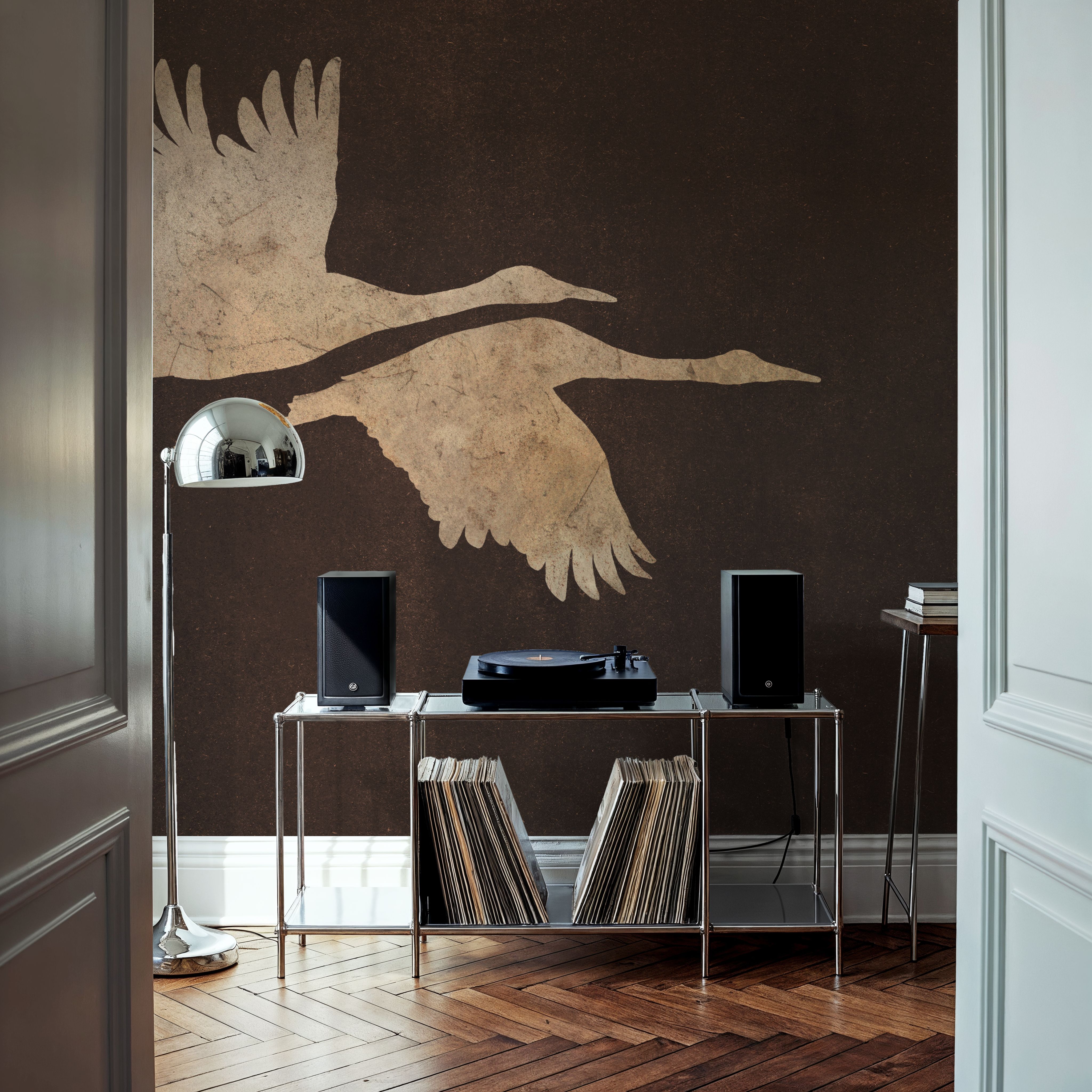 Herons in Flight Mocha