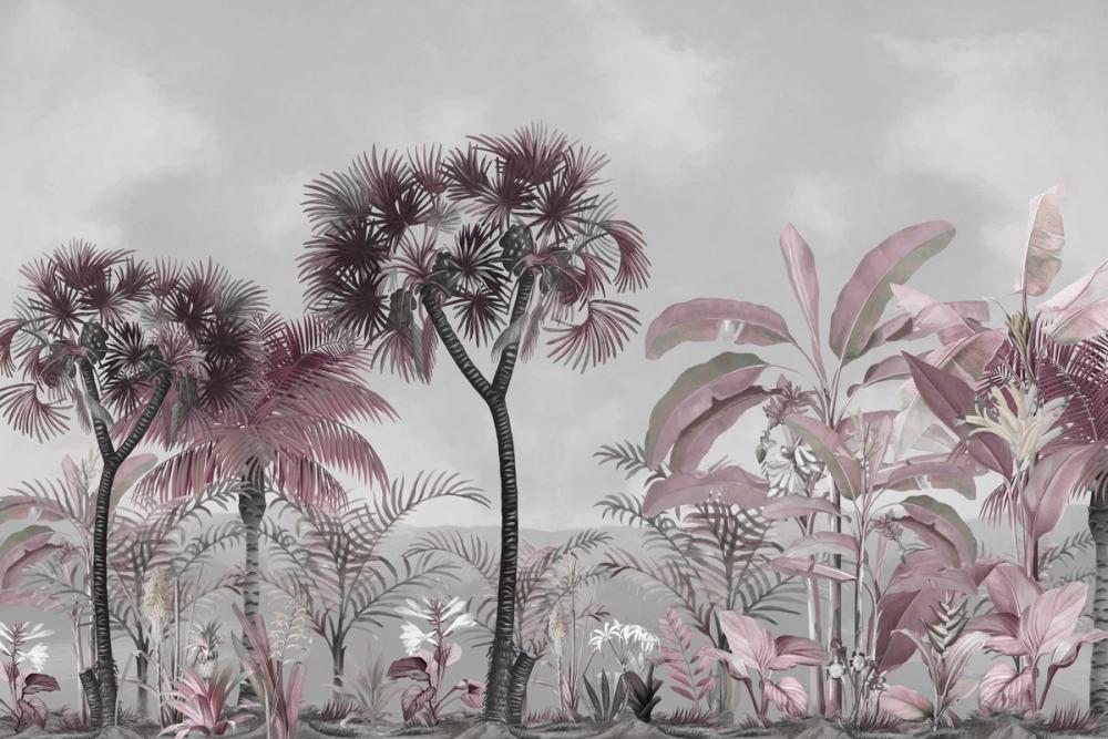 Tropical Forest Strolls Gray Blue