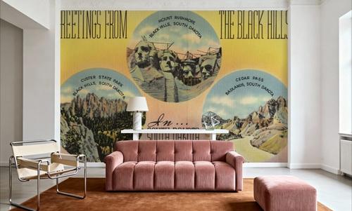 Greetings from Mount Rushmore - Screenprint Postcard