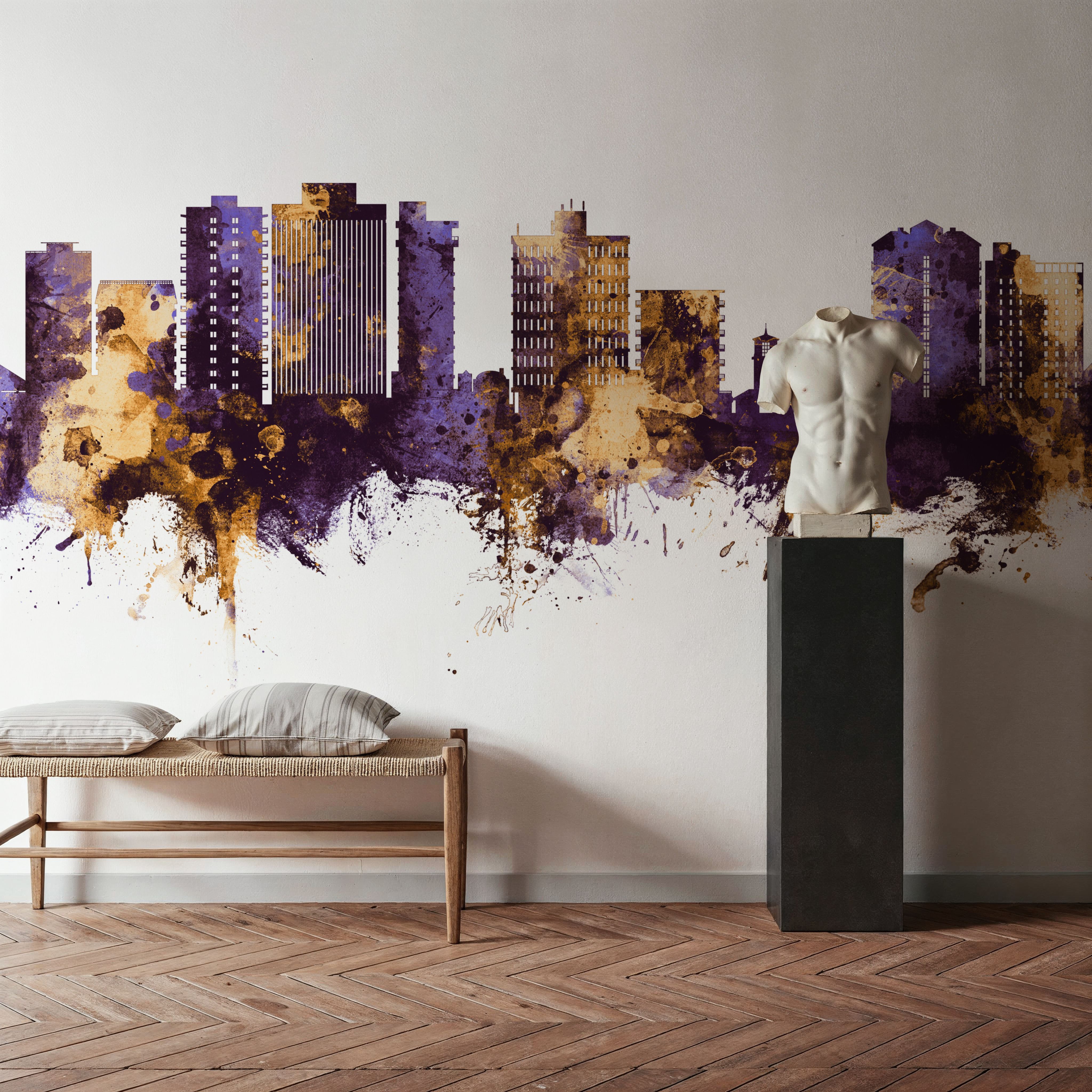 San Mateo California Skyline Purple & Gold