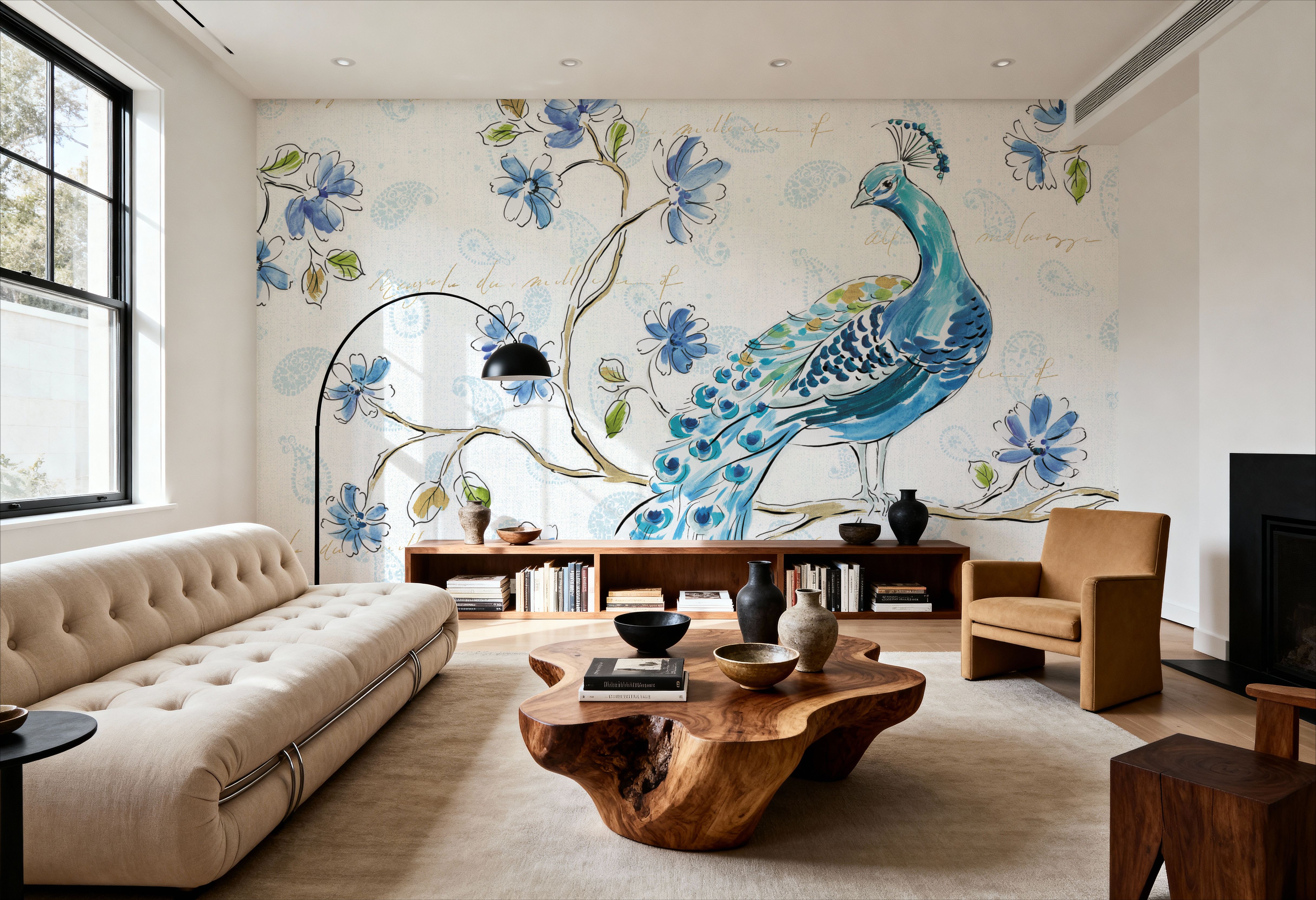 Peacock Allegory II White