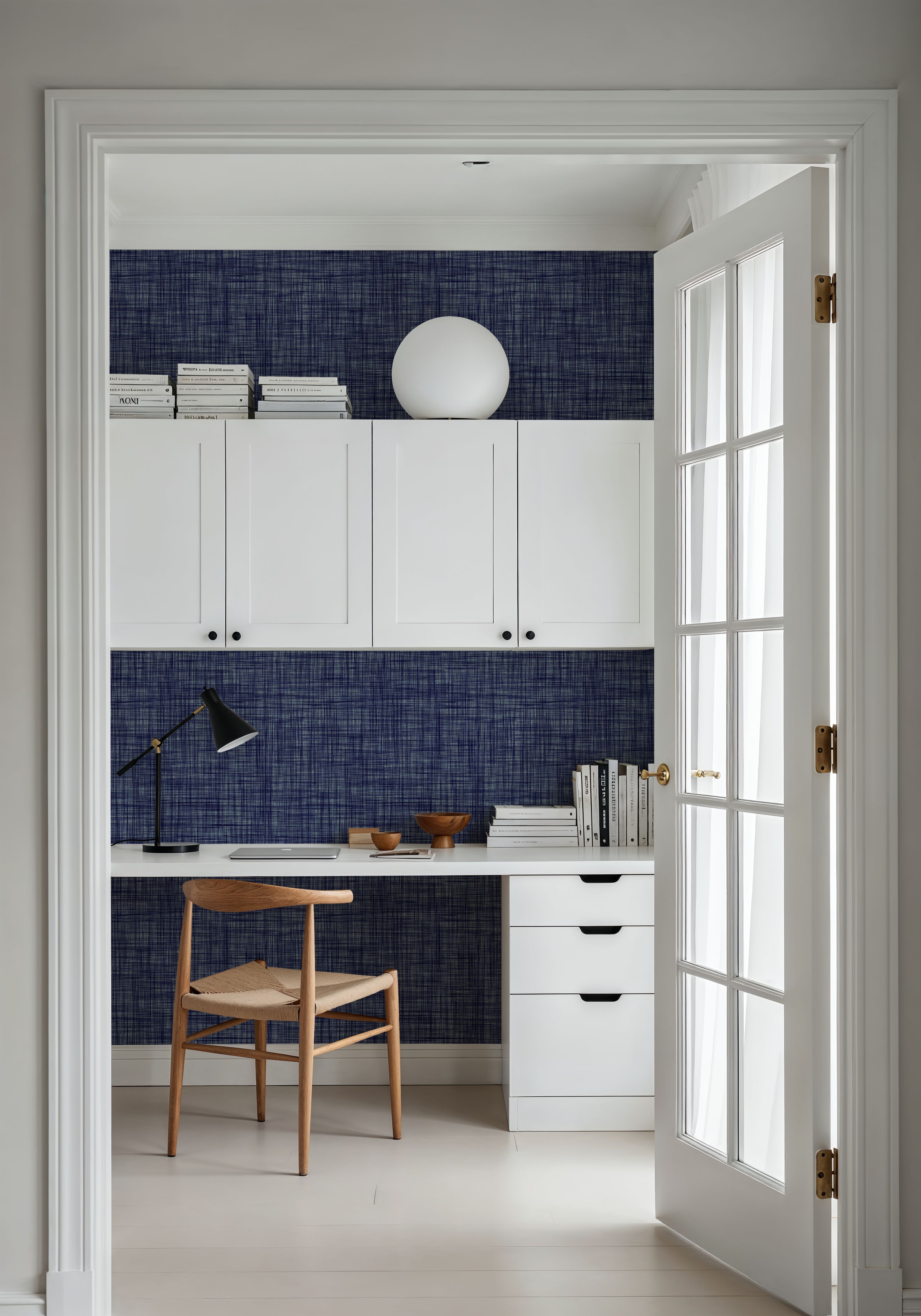 Mottled Linen Effect, Indigo Denim