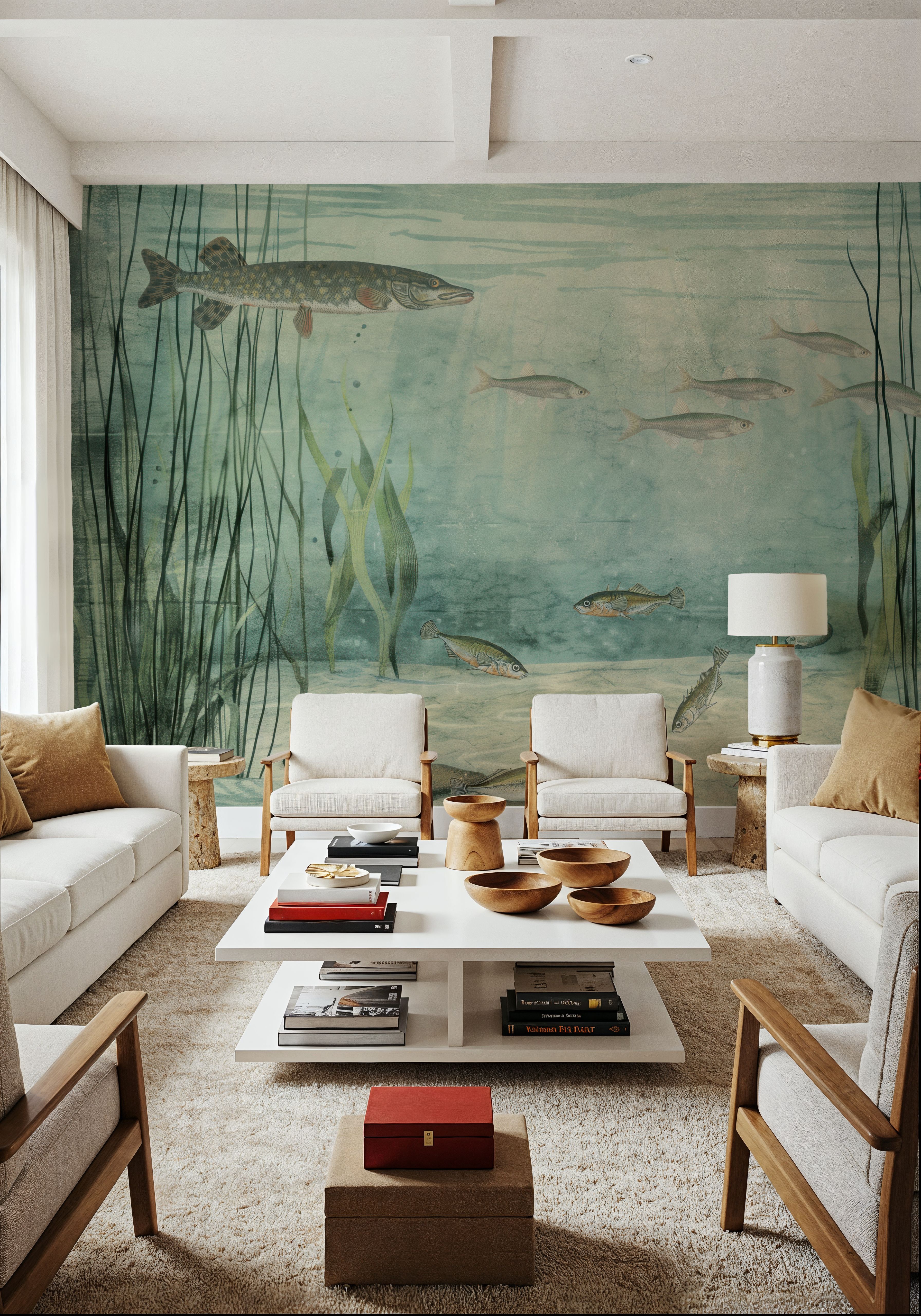 Lake Underwater Life with Pike, Light