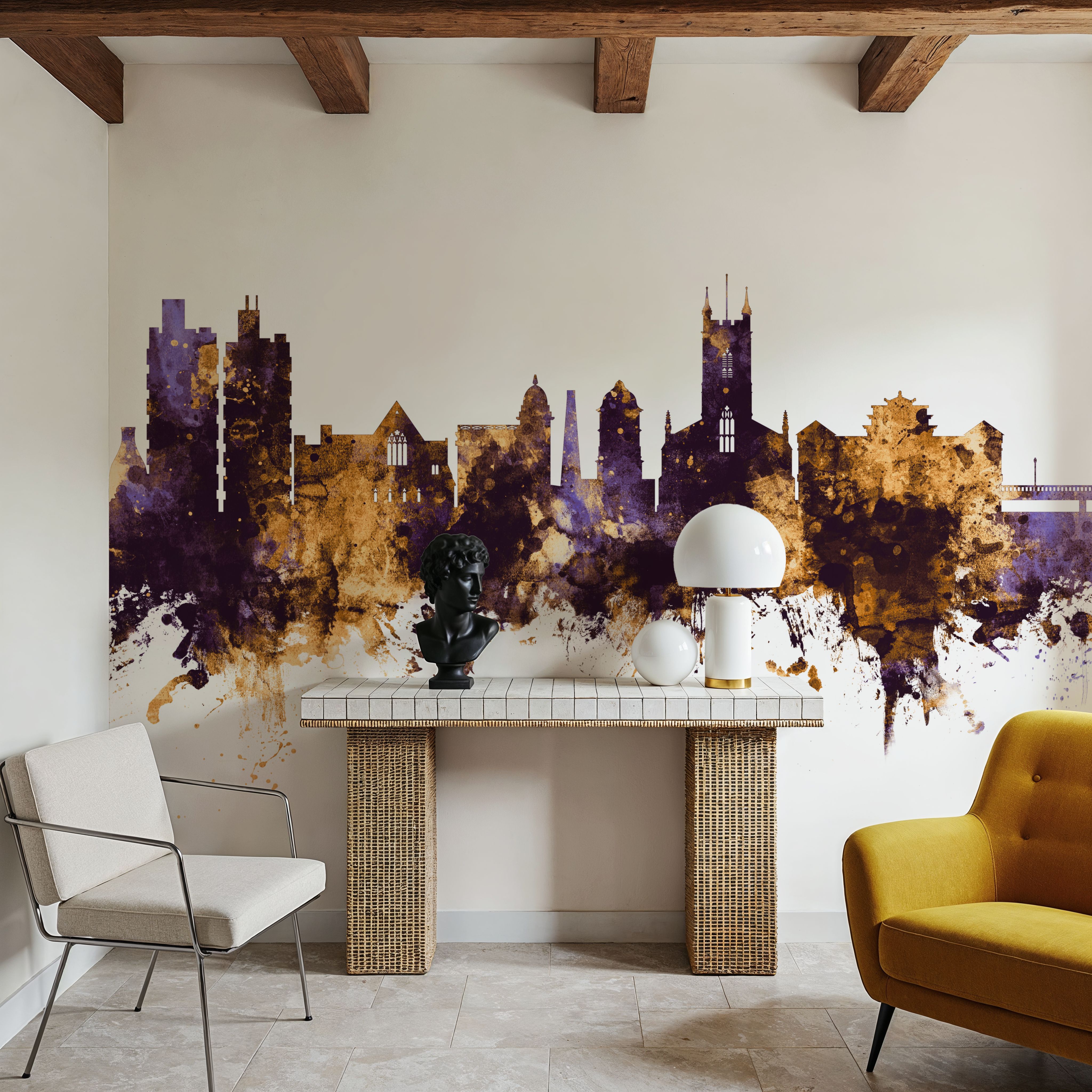 Stoke-on-Trent Skyline Purple & Gold