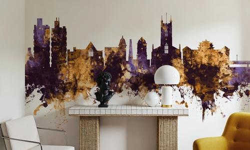 Stoke-on-Trent Skyline Purple & Gold