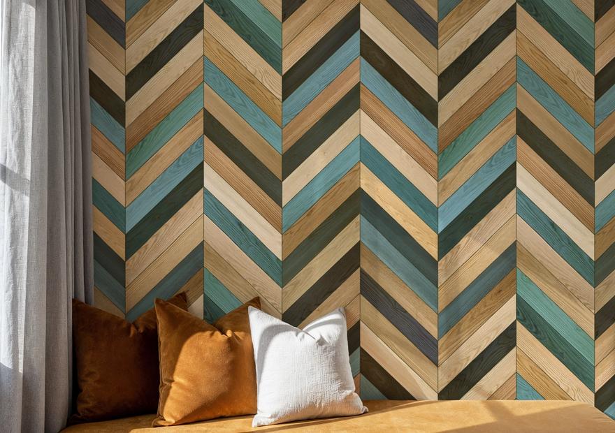 Chevron Wood, Teal