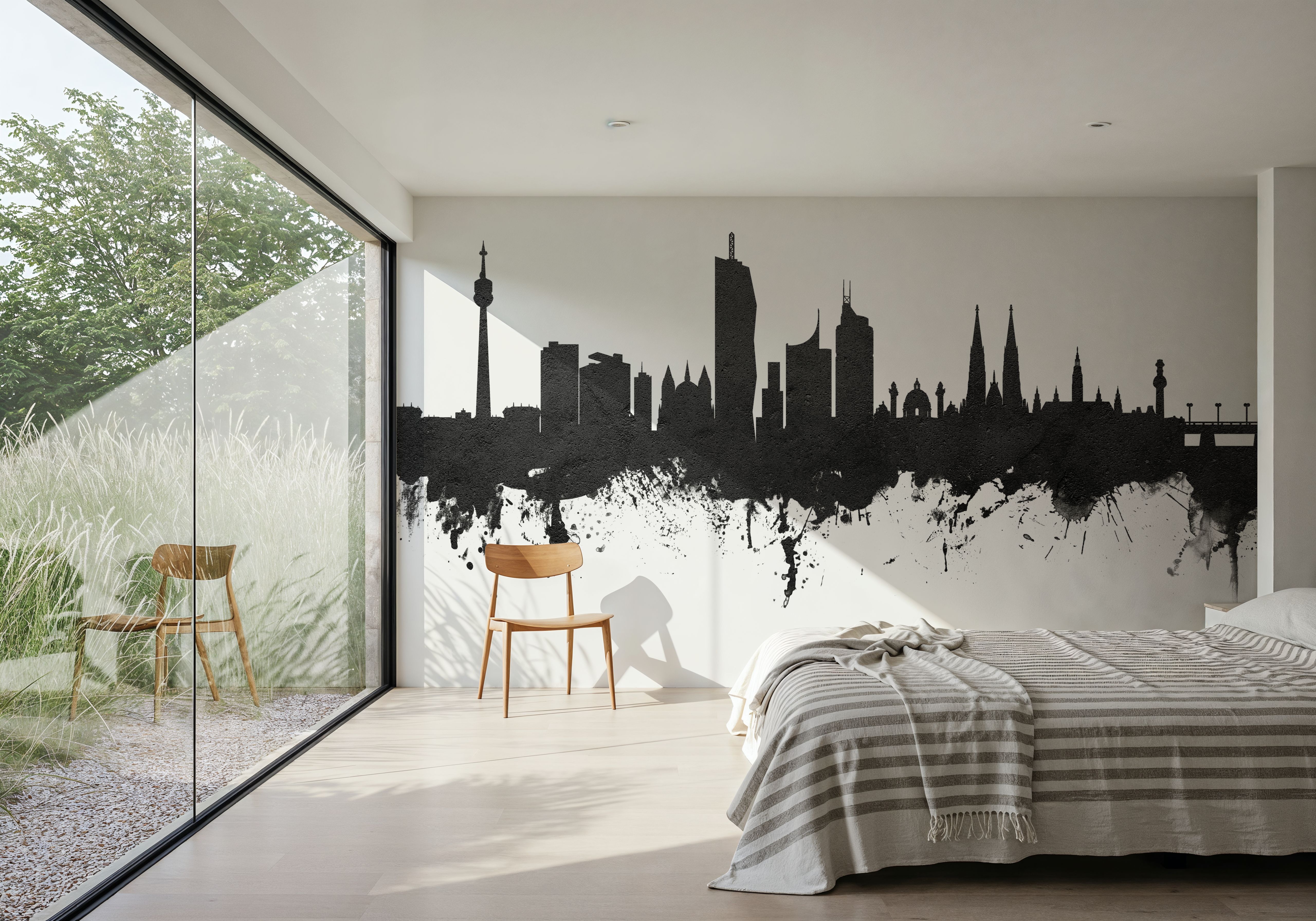 Vienna Austria Skyline Black & White