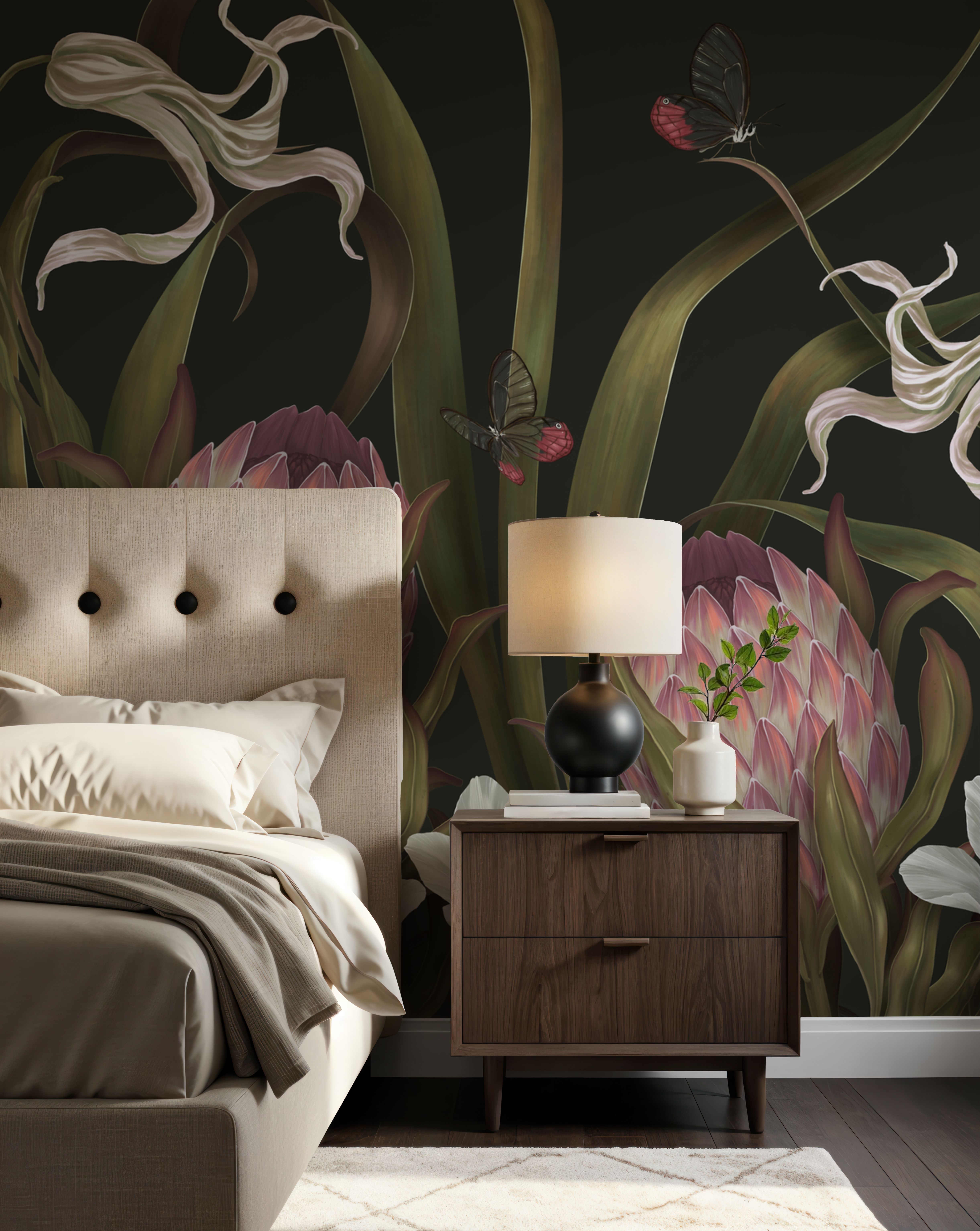 Protea Buds and Butterflies