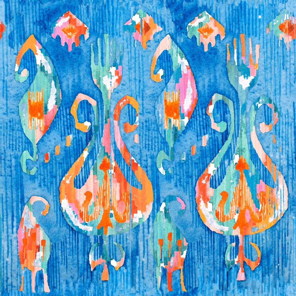 Electric Blue Ikat