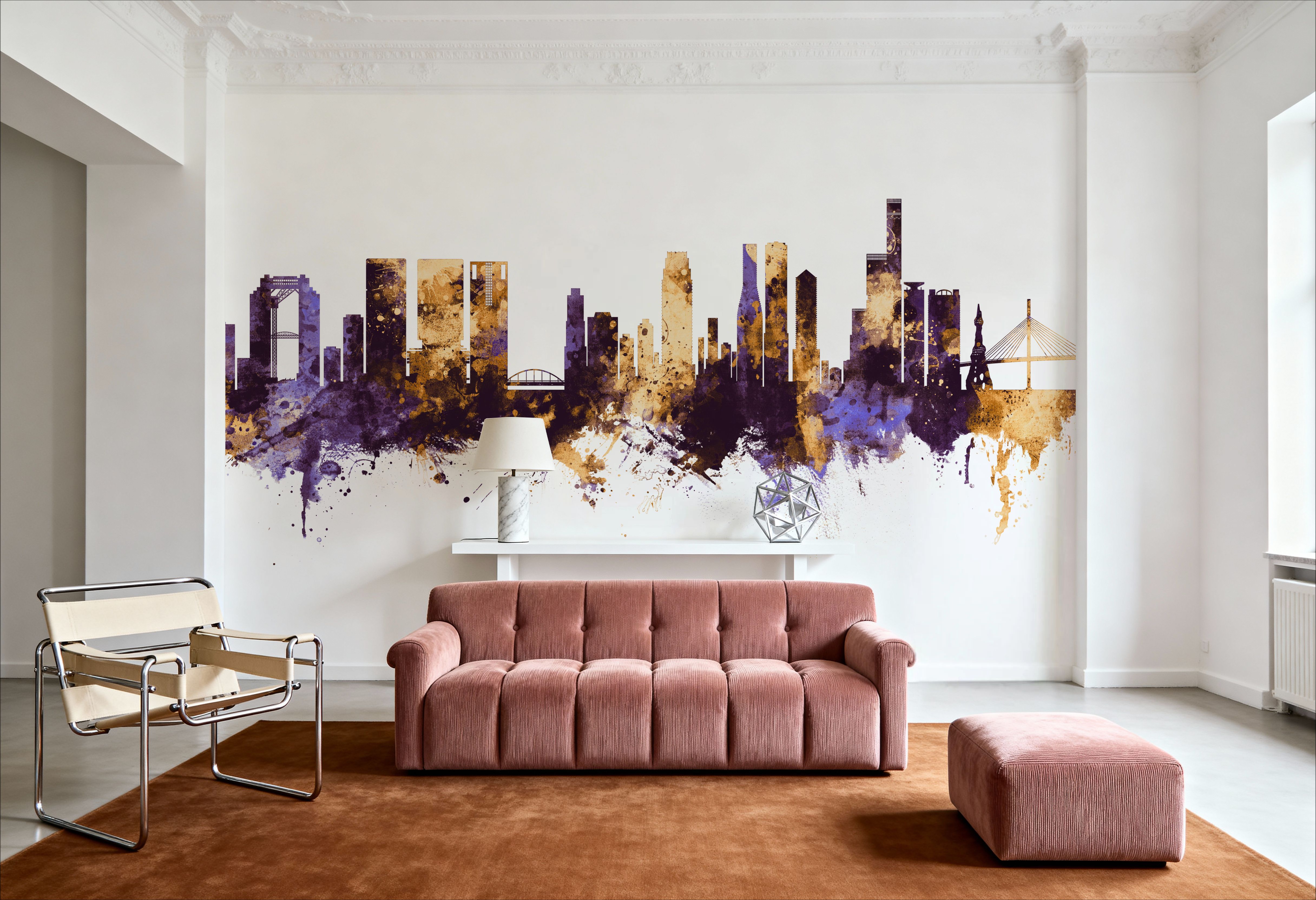 Osaka Skyline Purple & Gold