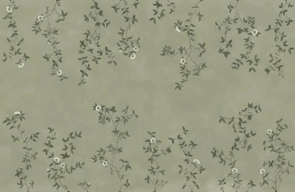 Rambling Rose, Ivory on Jade